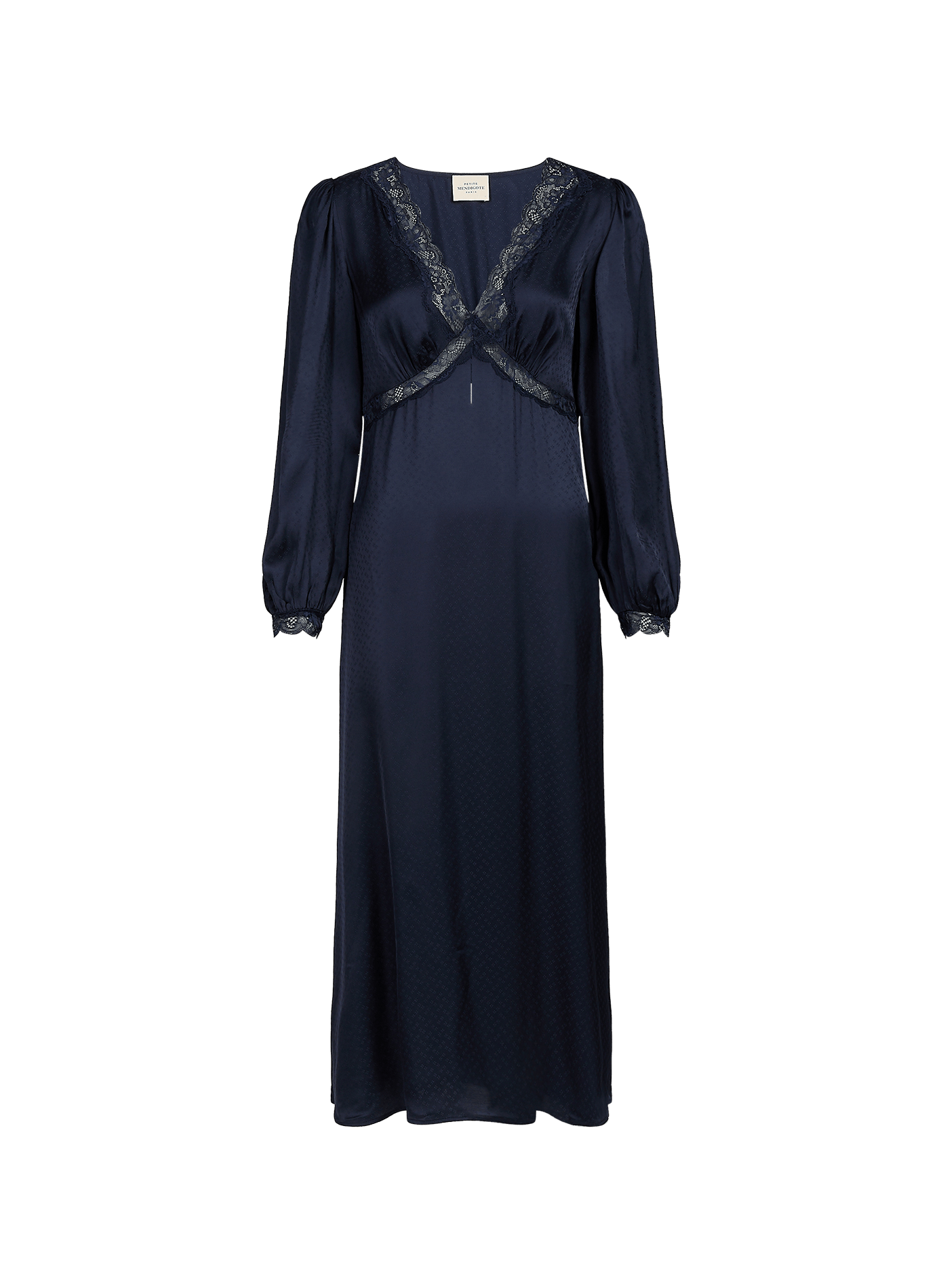 V-neck dress with lace details PETITE MENDIGOTE Blue