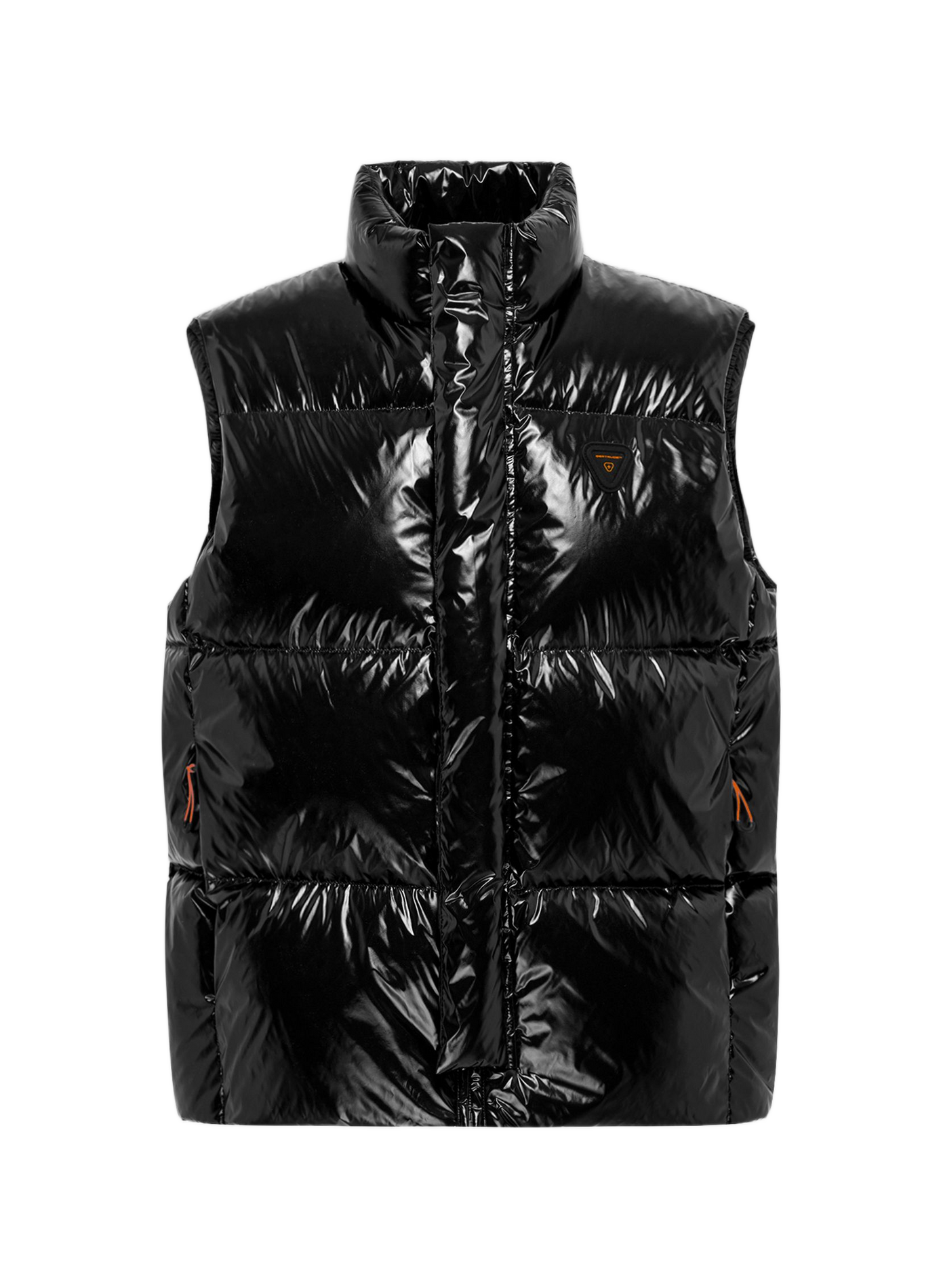 Cesariobr patent sleeveless puffer jacket  Dark night