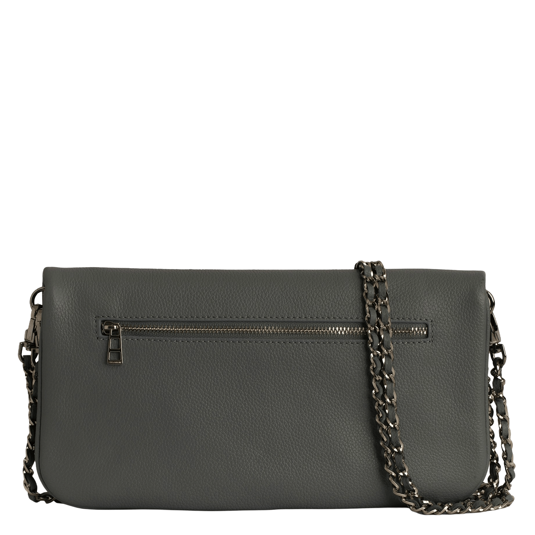 Pochette à rabat bandoulière en cuir rock mini | Gris ZADIG&VOLTAIRE Femme