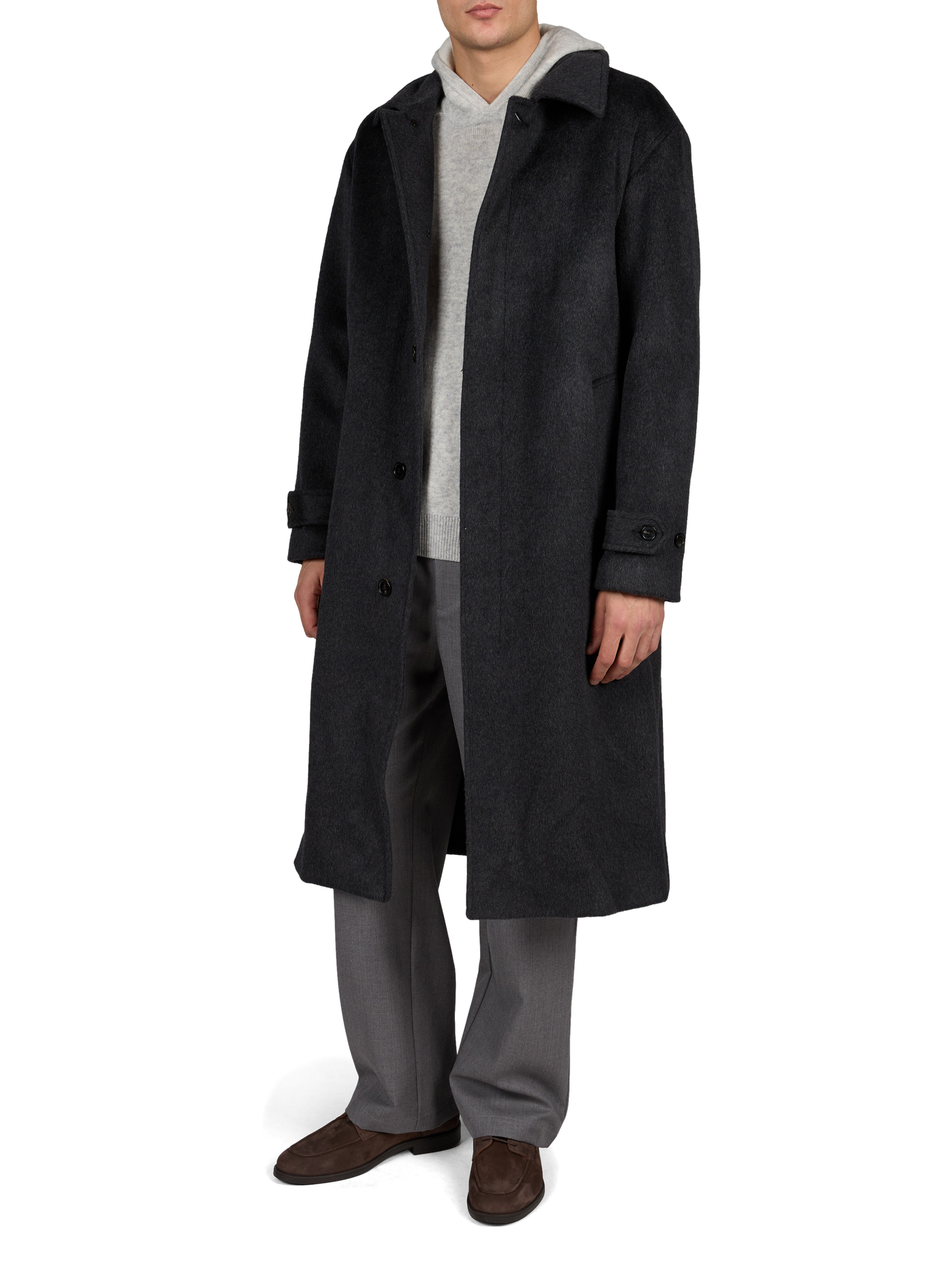Oversized plain wool-blend coat NN.07 Grey