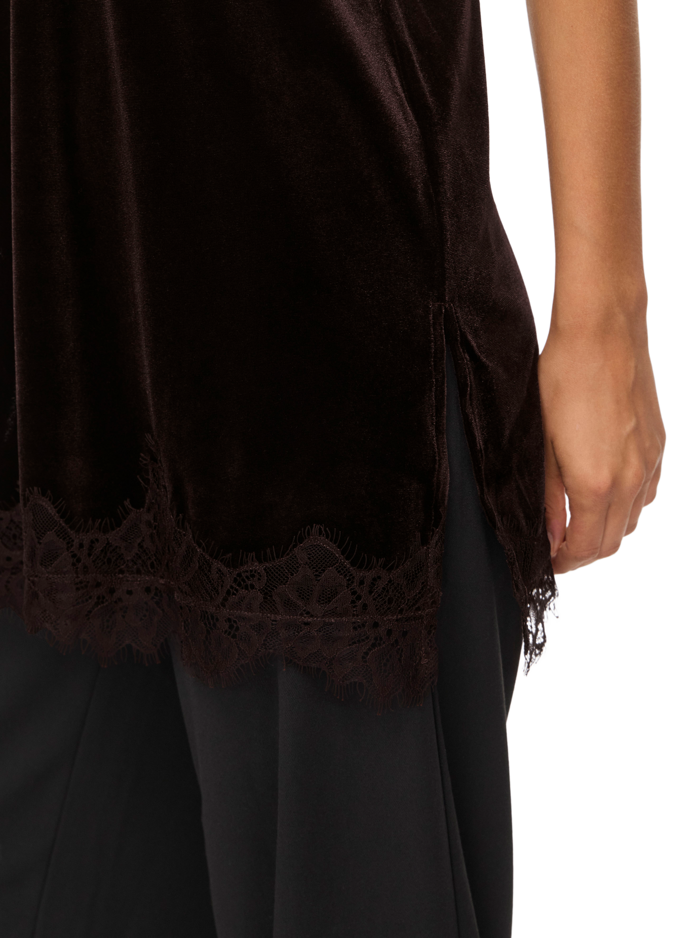 Straight velvet camisole VILA Brown