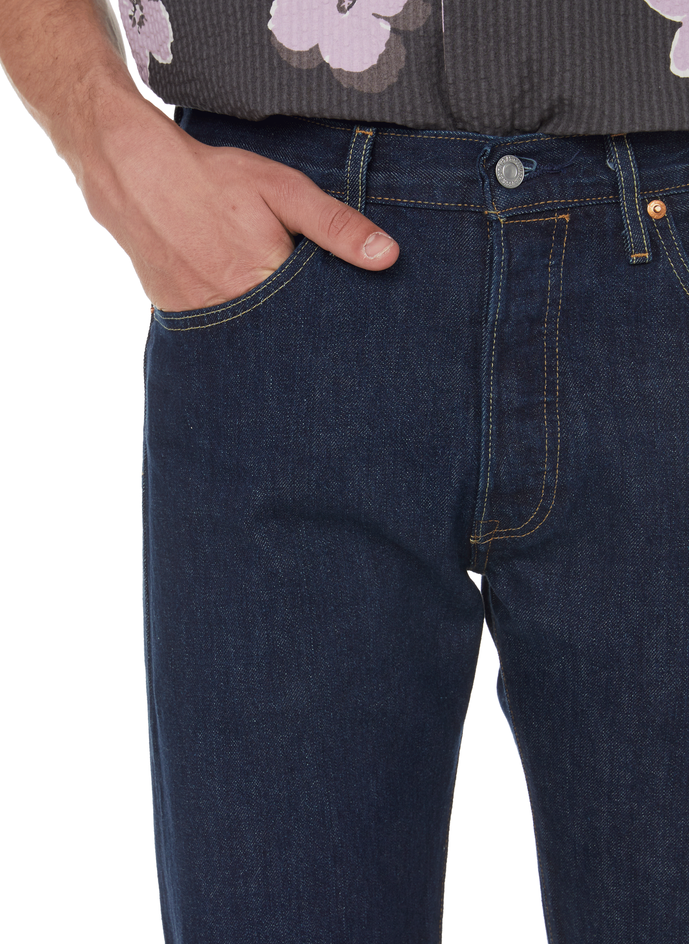 Jean 501 en coton denim LEVI'S Gris