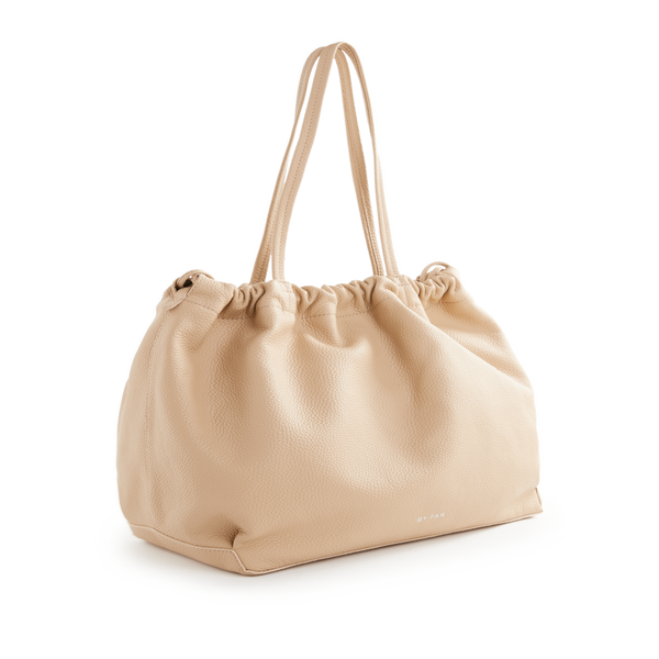 By Far Oslo Leather Tote Bag In Neutral
