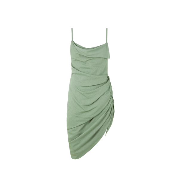 Jacquemus La Dressing Gown Saudade Dress In Green