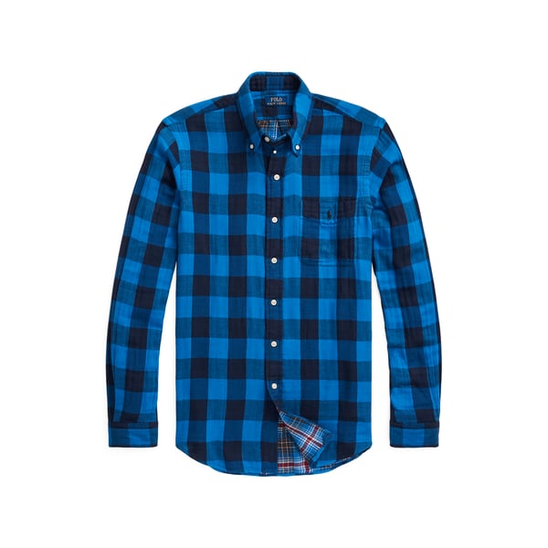 Chemise à carreaux en flanelle de coton