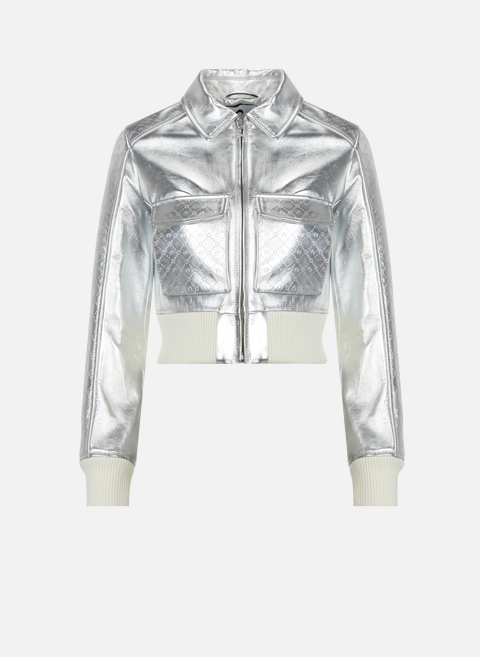 Silver metallic leather jacketMARINE SERRE 