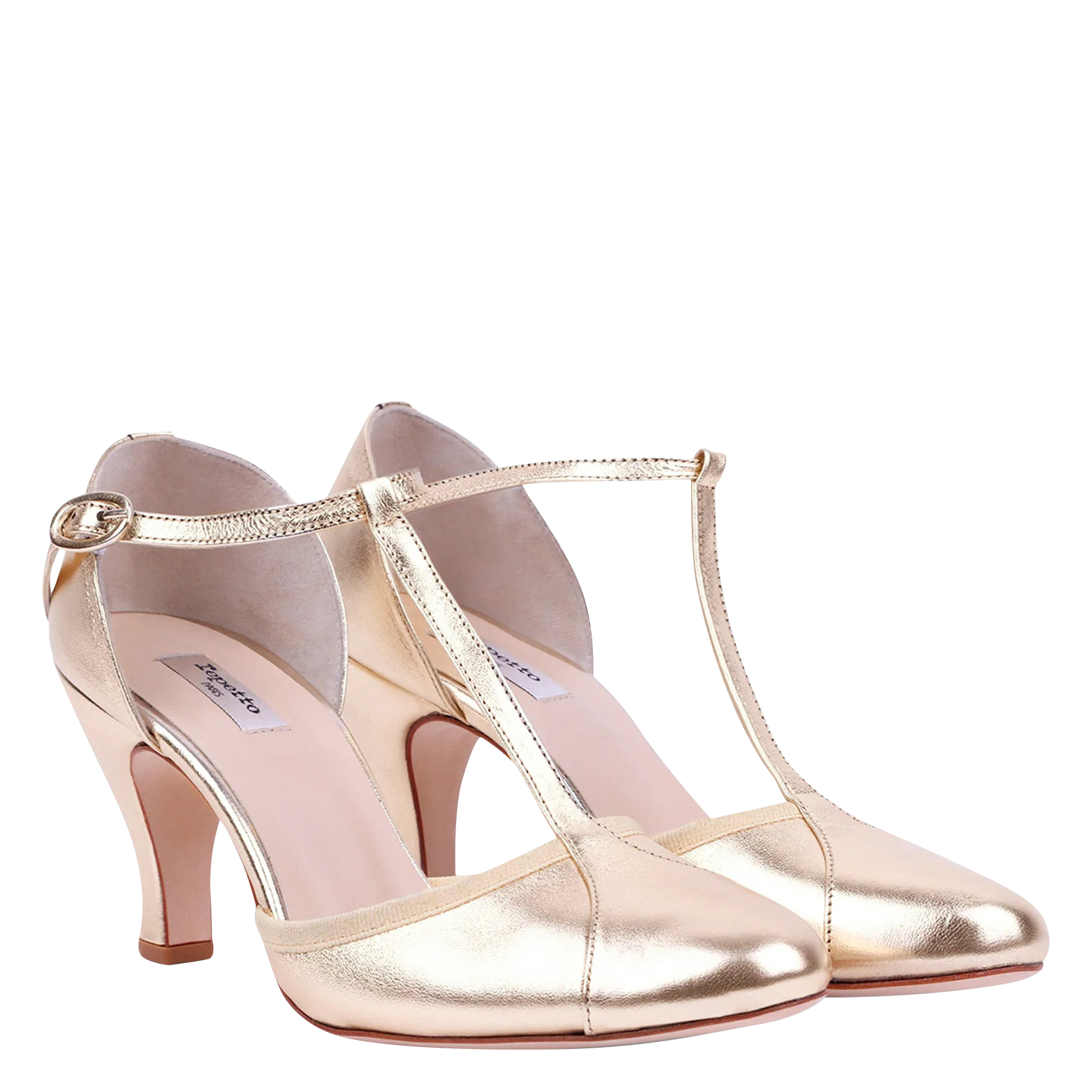 Escarpins en cuir métallisé REPETTO Doré