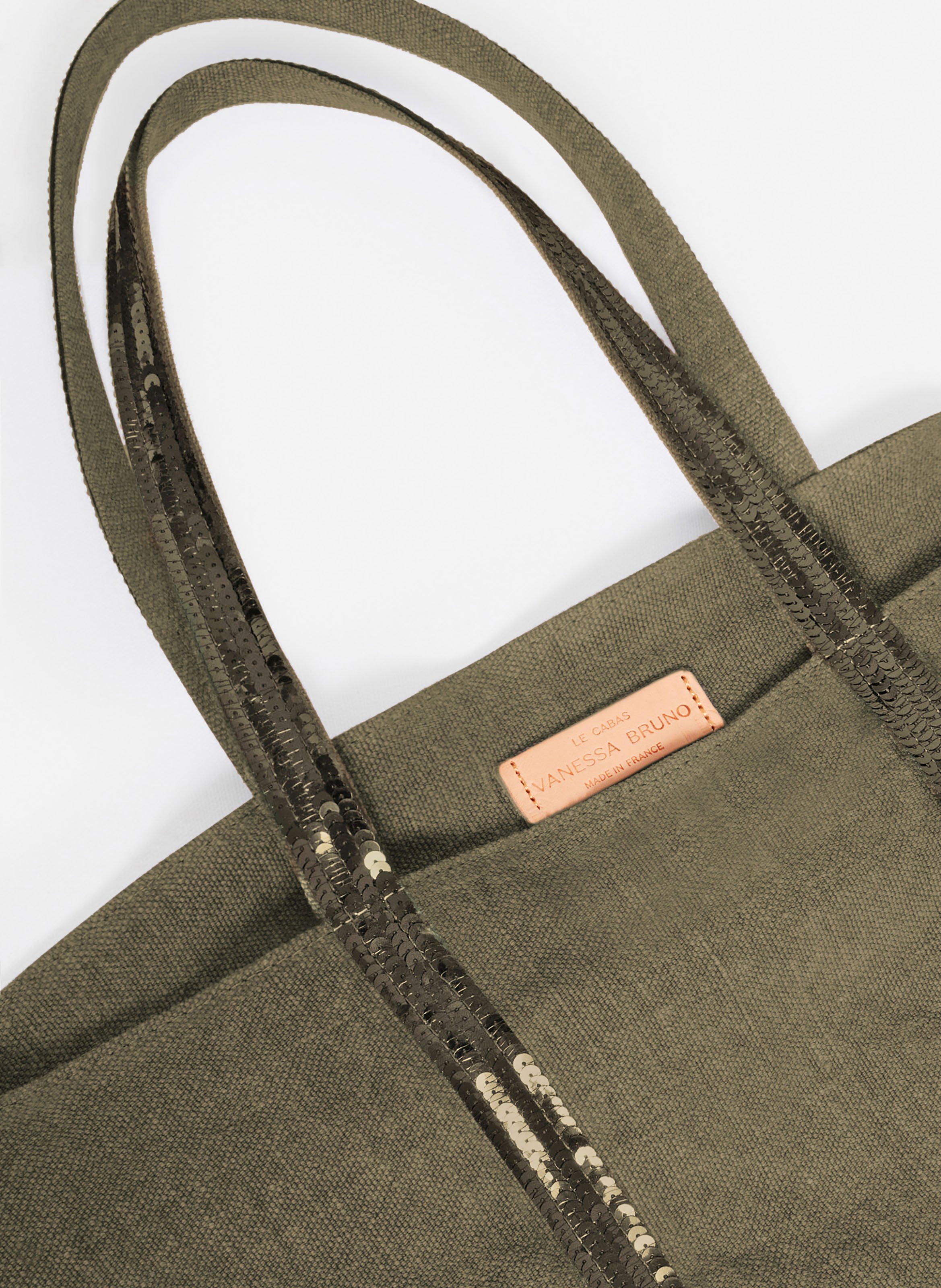 Cabas l zippé en lin VANESSA BRUNO Kaki