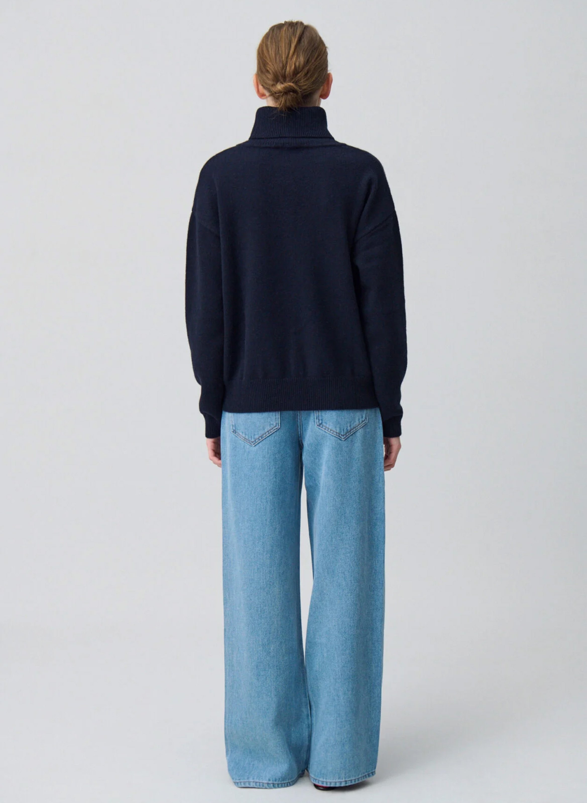 Pull col roulé droit en cachemire CLAUDIE PIERLOT Bleu