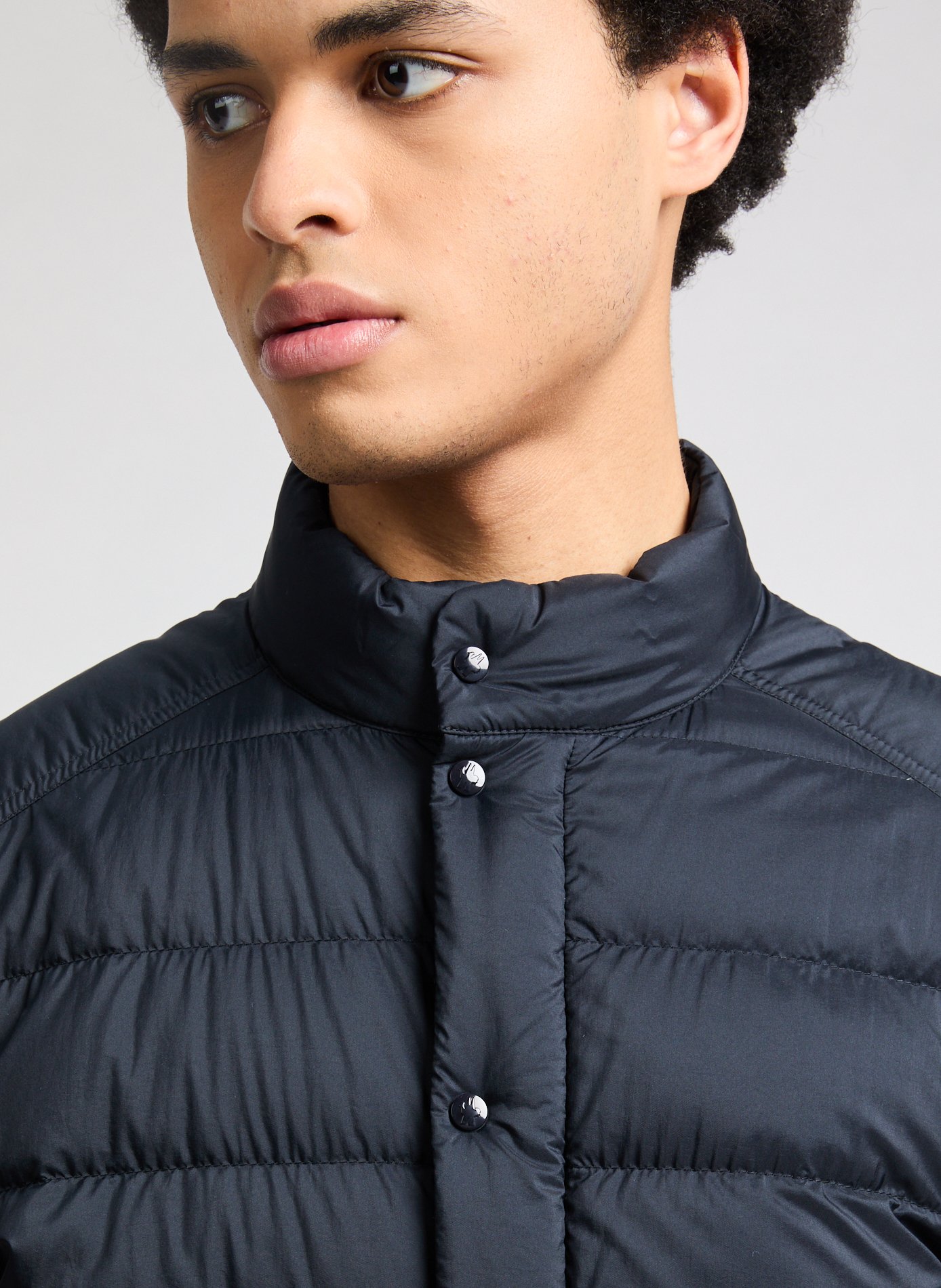 Short quilted down jacket MONCLER Blue