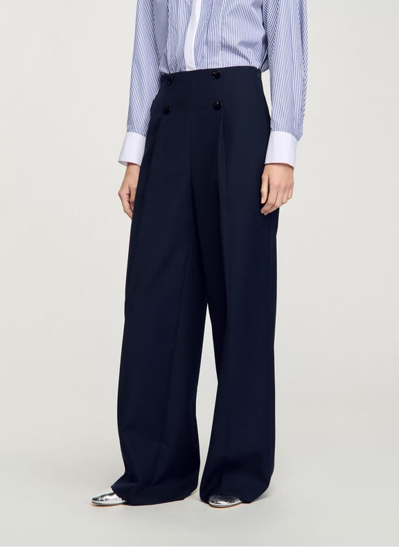 Pantalon de costume large Bleu by SANDRO SANDRO Pantalon de costume large Bleu