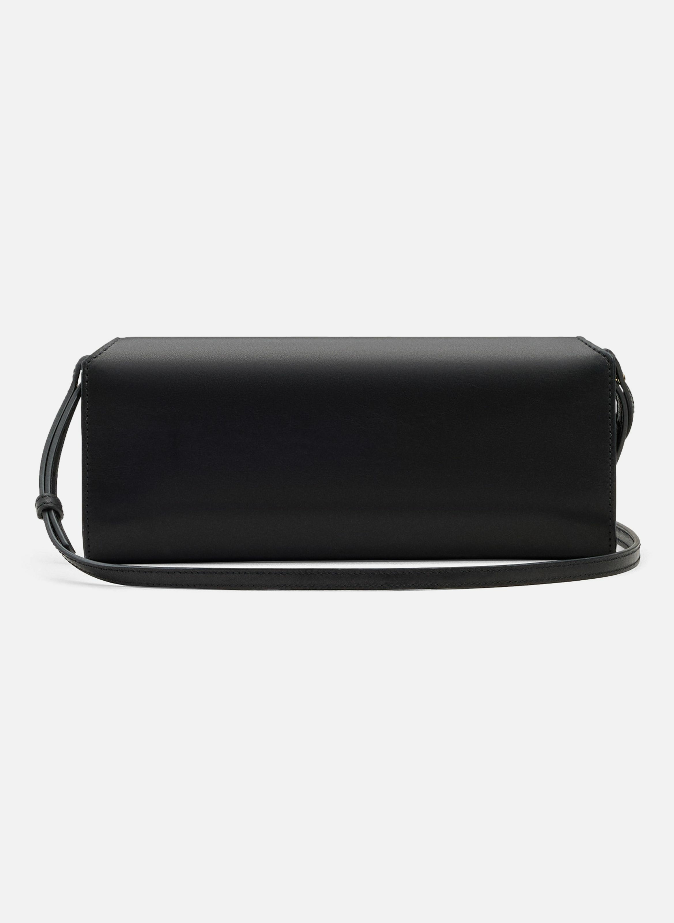 Pochette mimi en cuir lisse unisexe AMI PARIS Noir