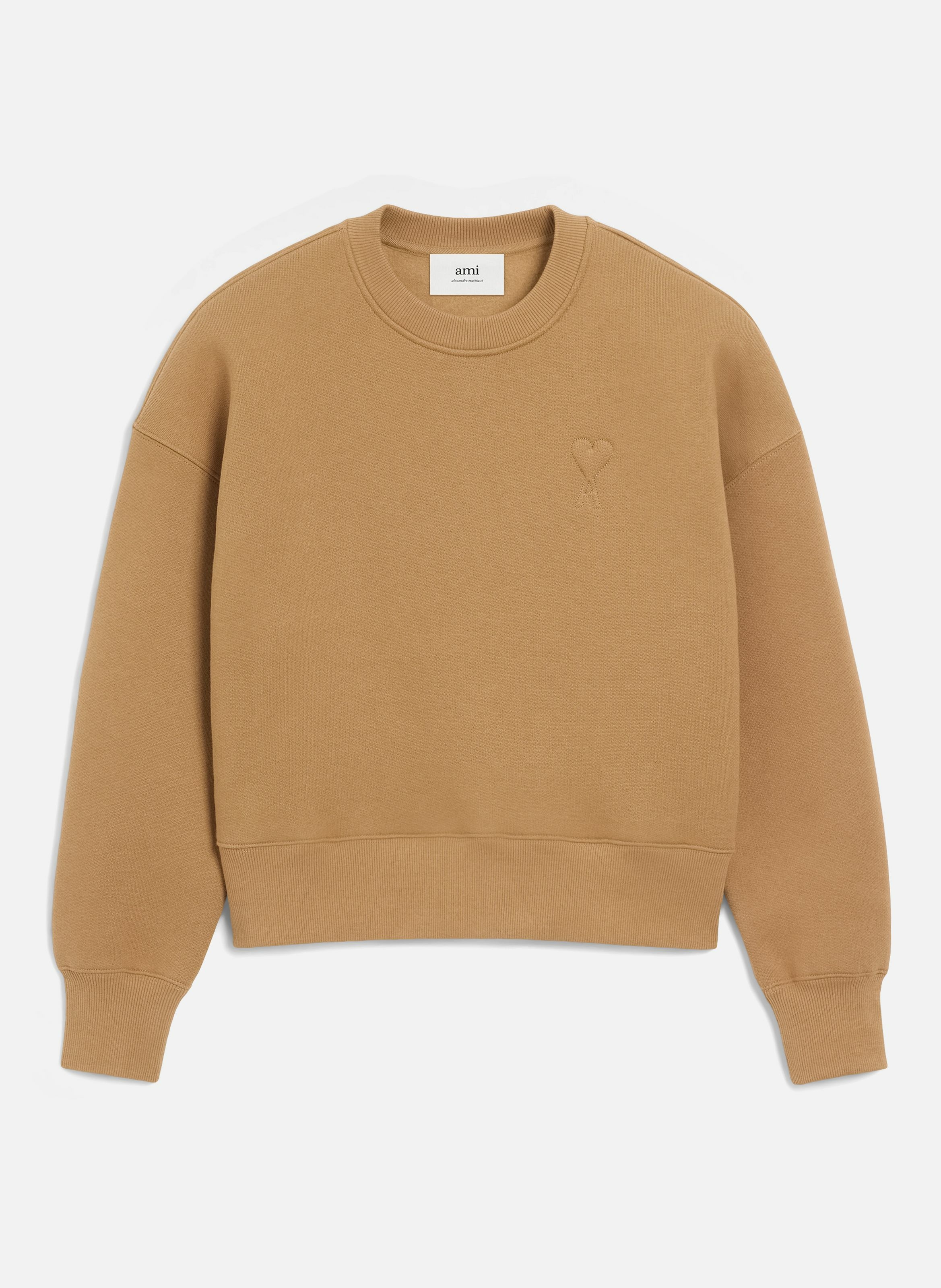 Sweatshirt ami de coeur en coton unisexe AMI PARIS Marron