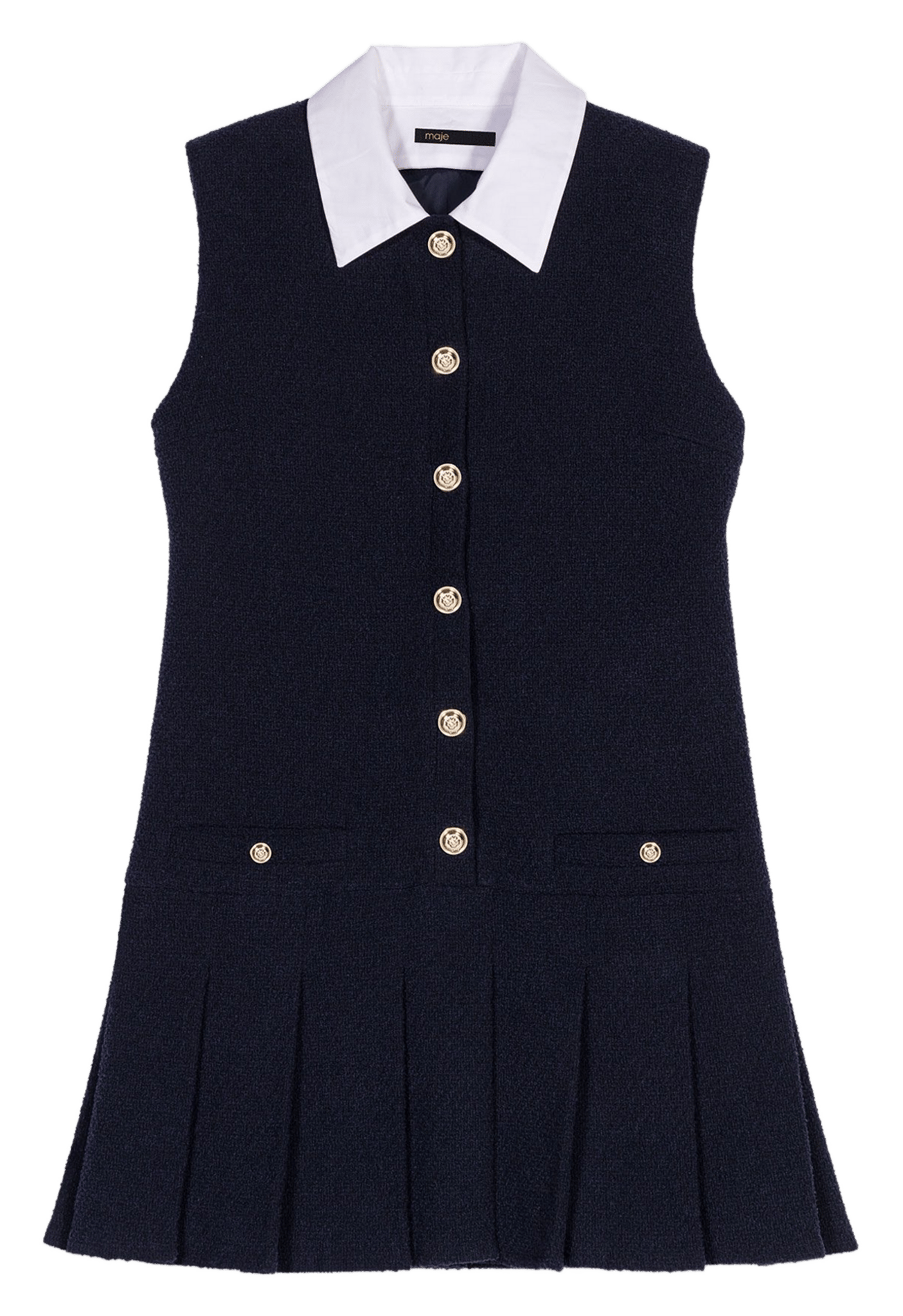 Robe courte en coton mélangé MAJE Bleu