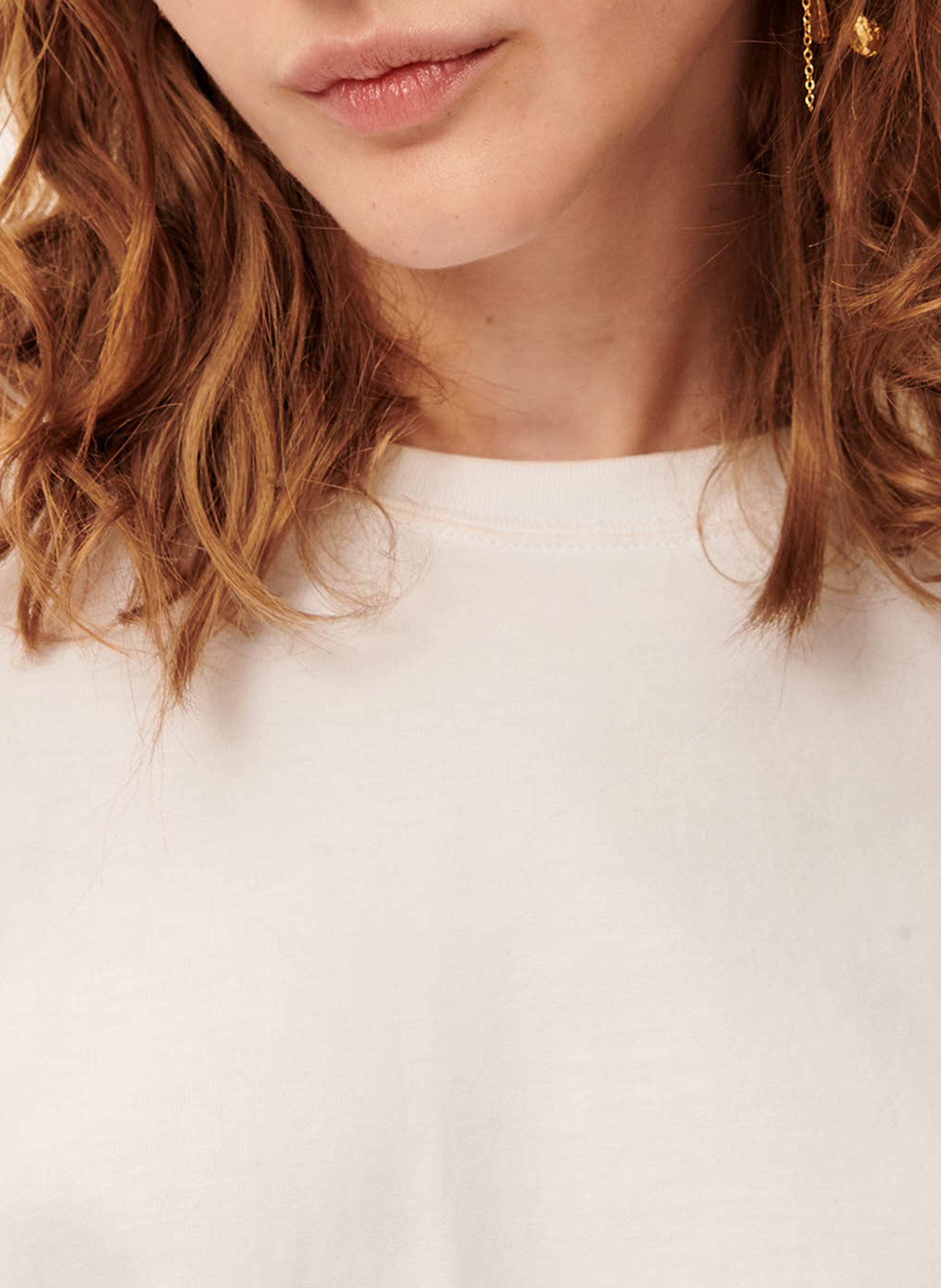 Tee-shirt ample à col rond en coton serge SESSUN Blanc