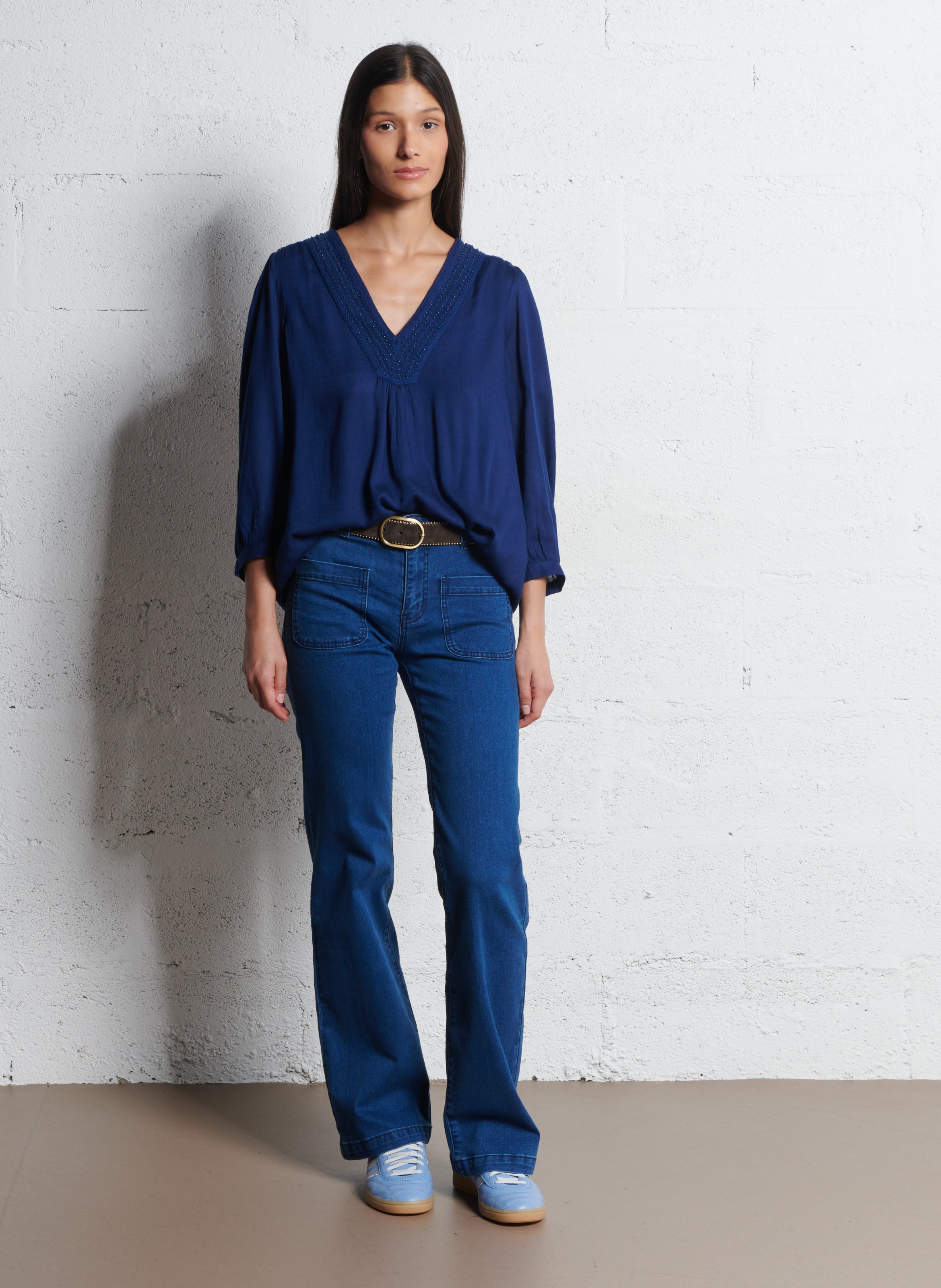 Ceinture en cuir velours jasmine MAISON 123 Marron