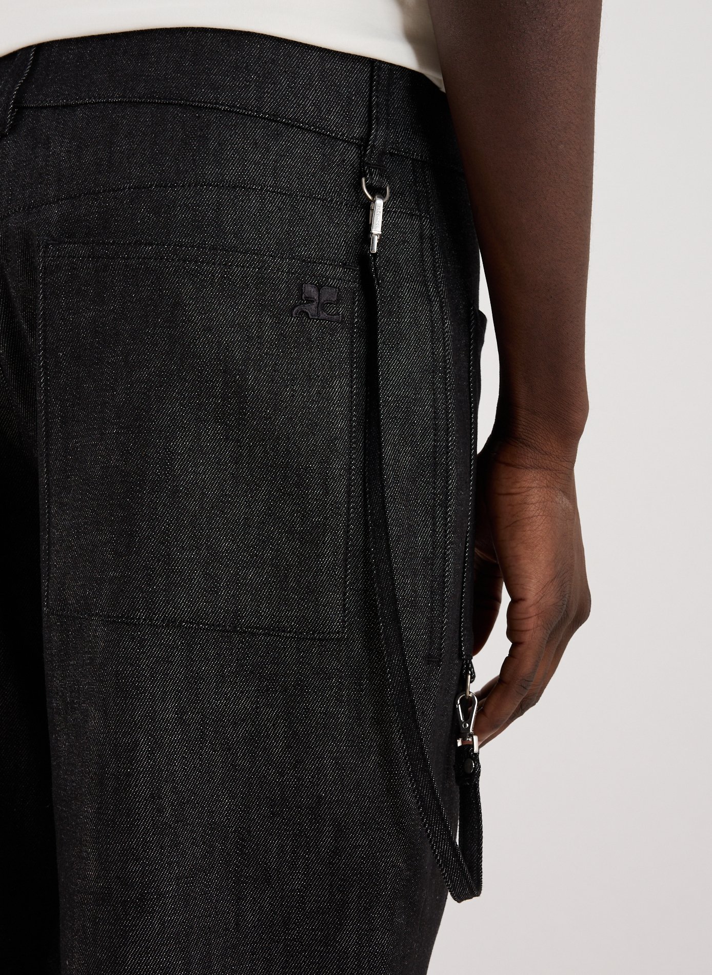 Straight-cut cotton-blend jeans COURRÈGES Black