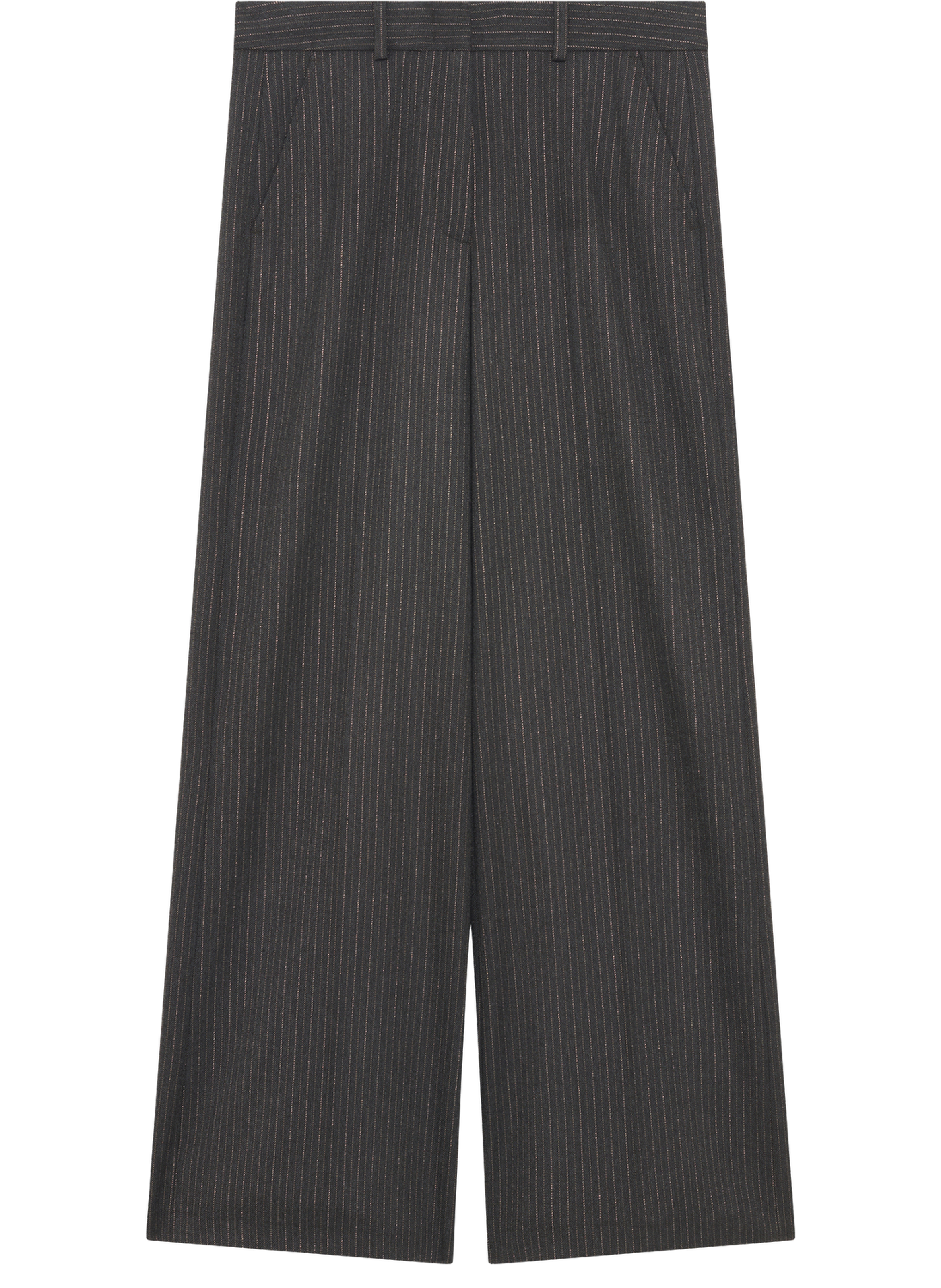 Pantalon large à fines rayures et lurex - clem PABLO Gris