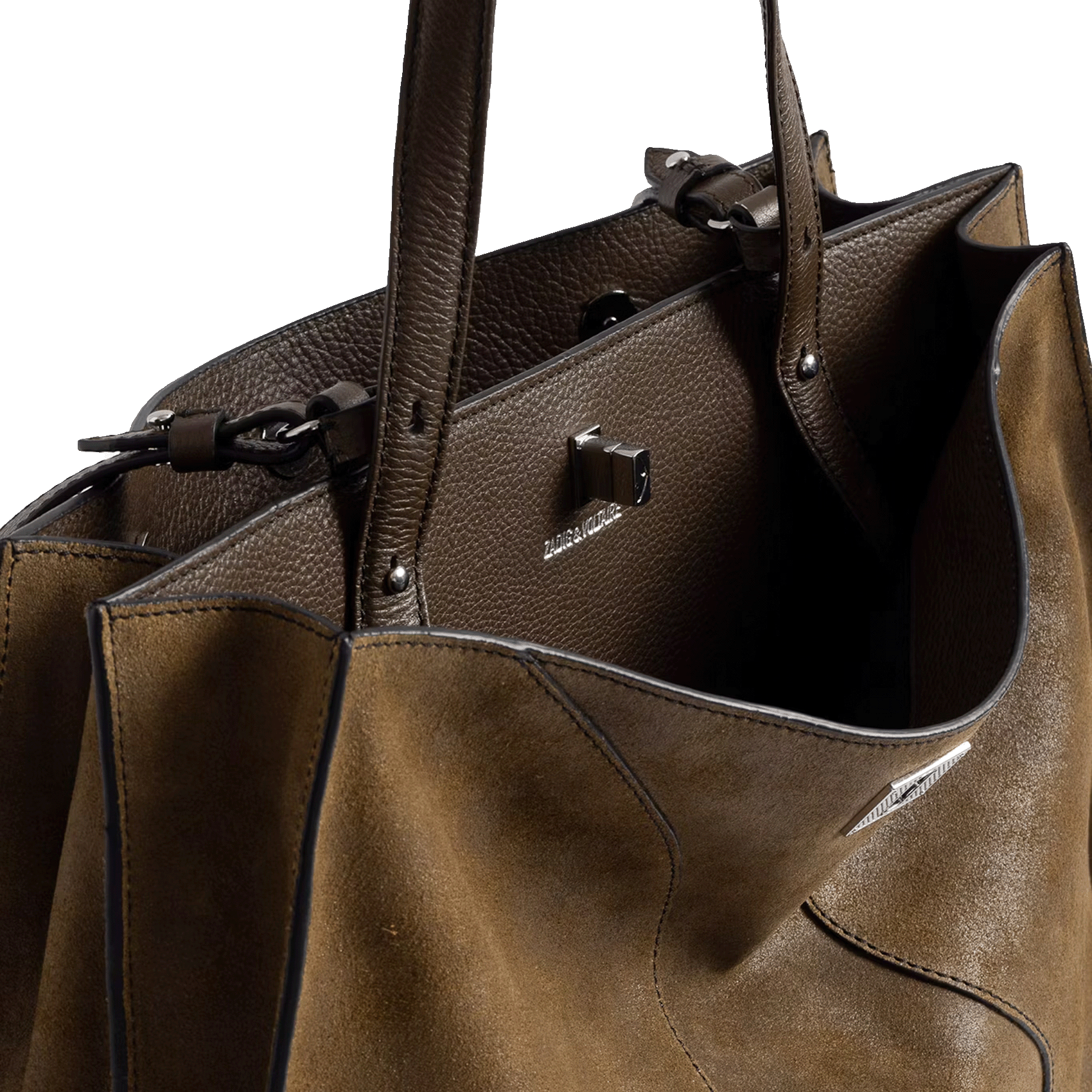 Sac cabas rectangle en cuir suédé jack ZADIG&VOLTAIRE Marron