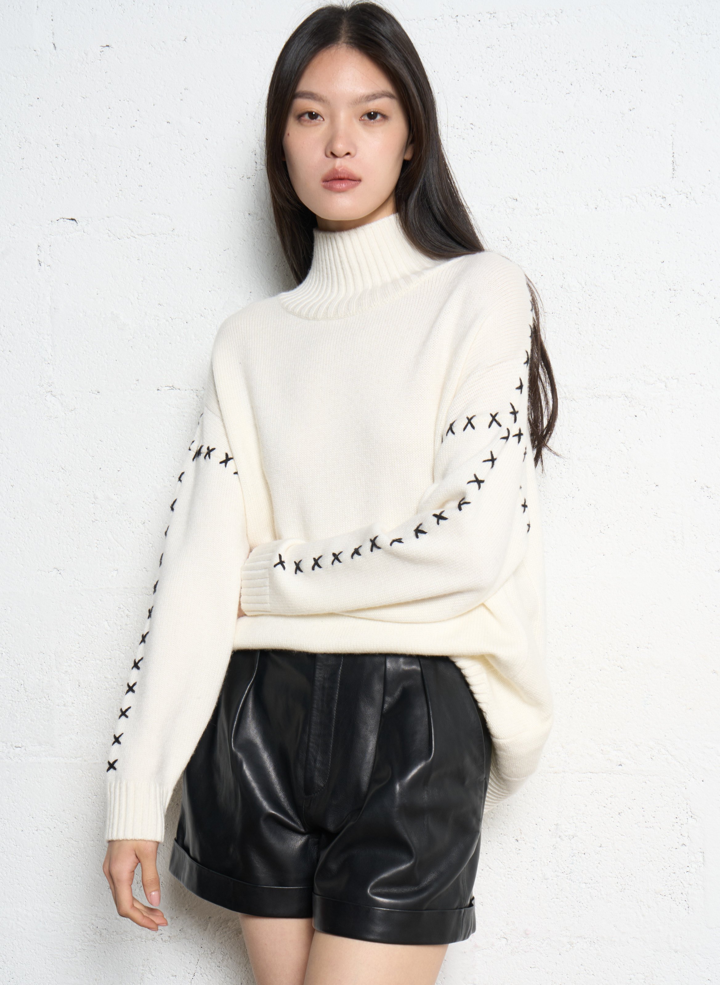 IKKS Pull col montant Blanc