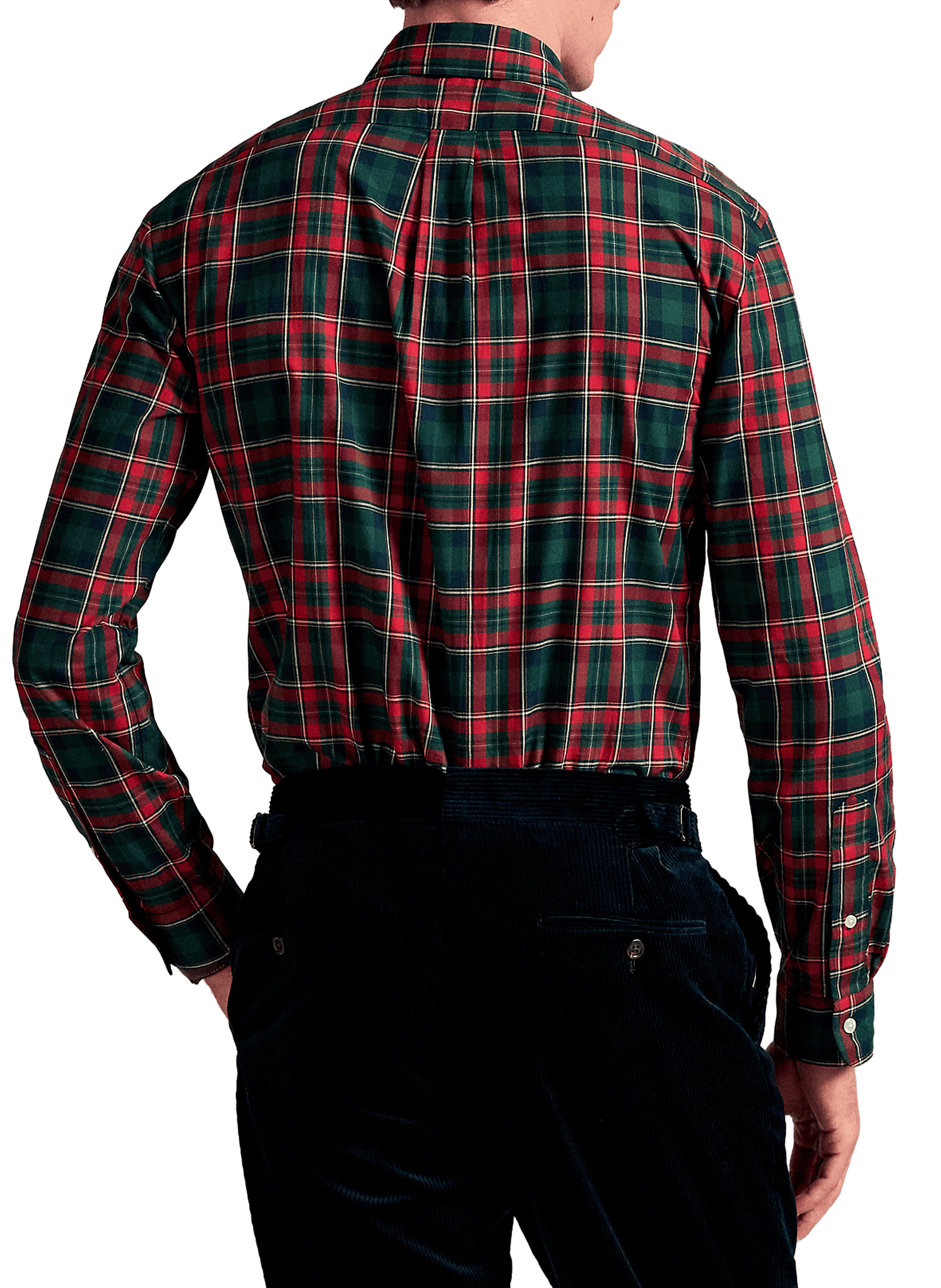 Chemise col américain à carreaux en coton POLO RALPH LAUREN Vert