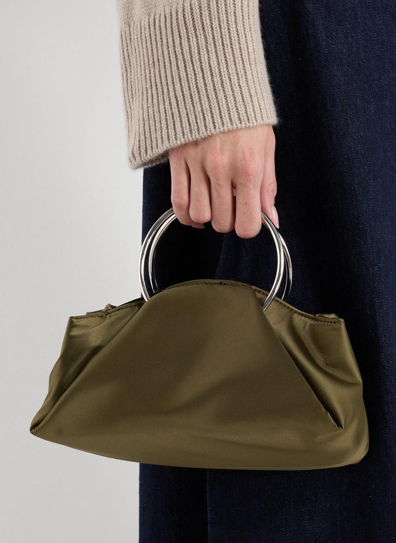 Satin handbag TOPSHOP Khaki