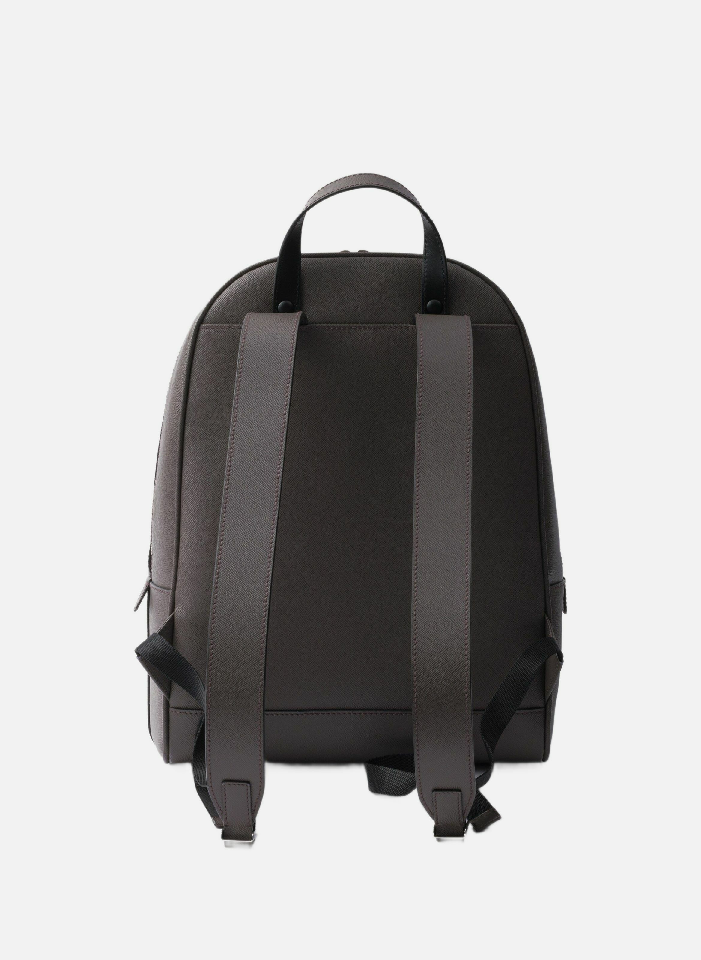 Sac à dos en cuir saffiano PRADA Gris