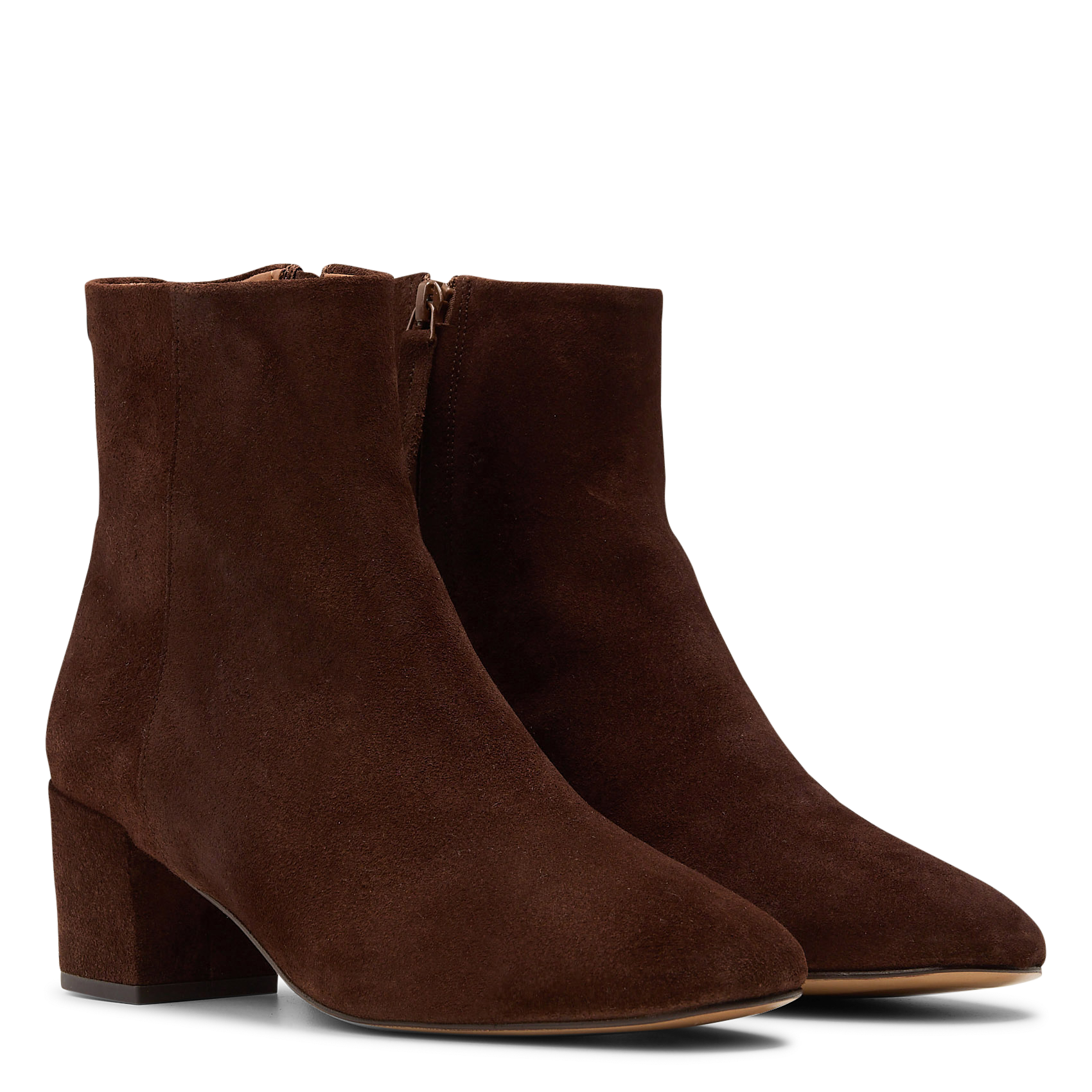 Bottines unies en cuir suédé deka ANTHOLOGY Marron