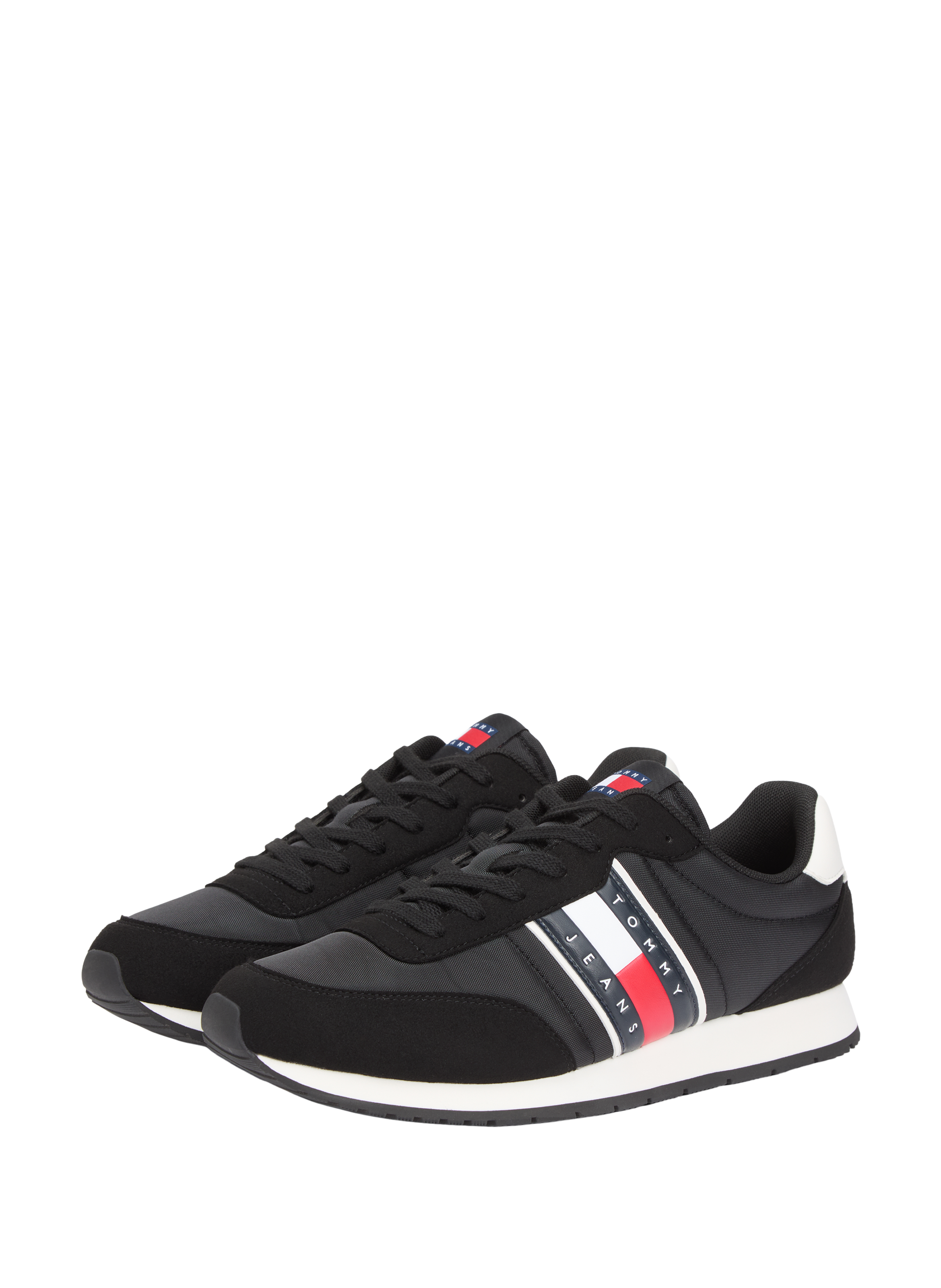 Basket bi-matière avec logo TOMMY HILFIGER Noir