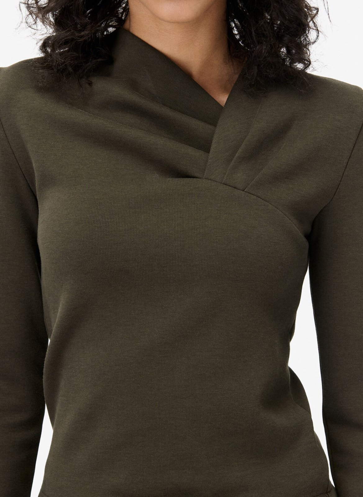 Top ajusté col asymétrique mala IRO Kaki
