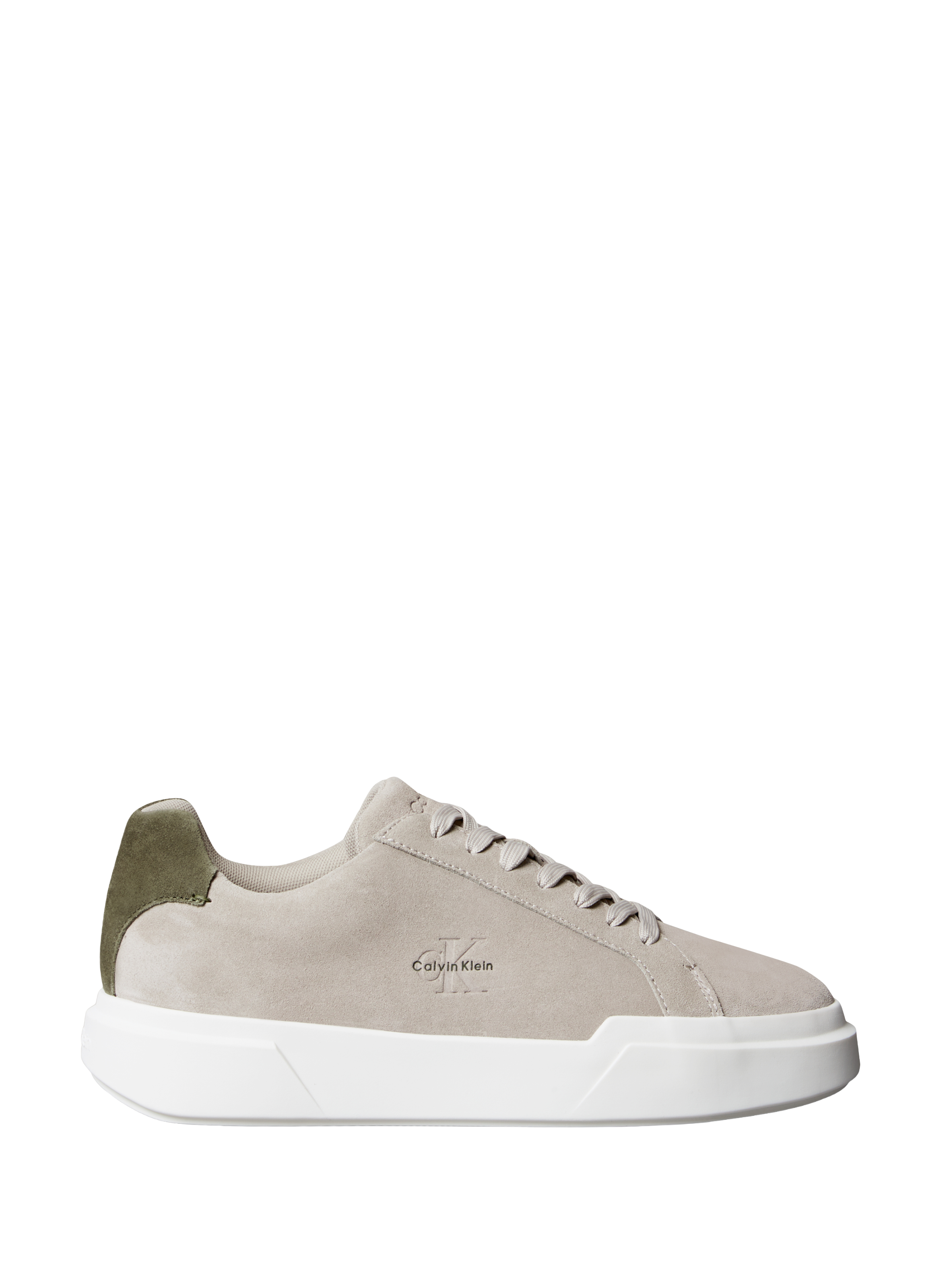 Baskets basses en cuir suède CALVIN KLEIN Beige