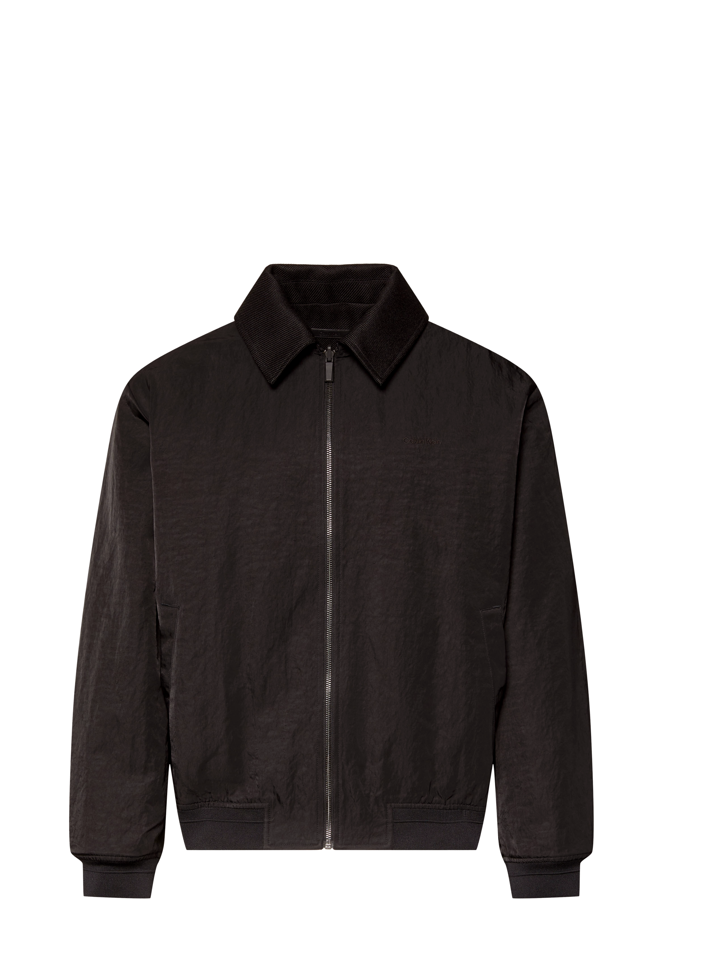 Blouson droit à col côtelé CALVIN KLEIN Noir