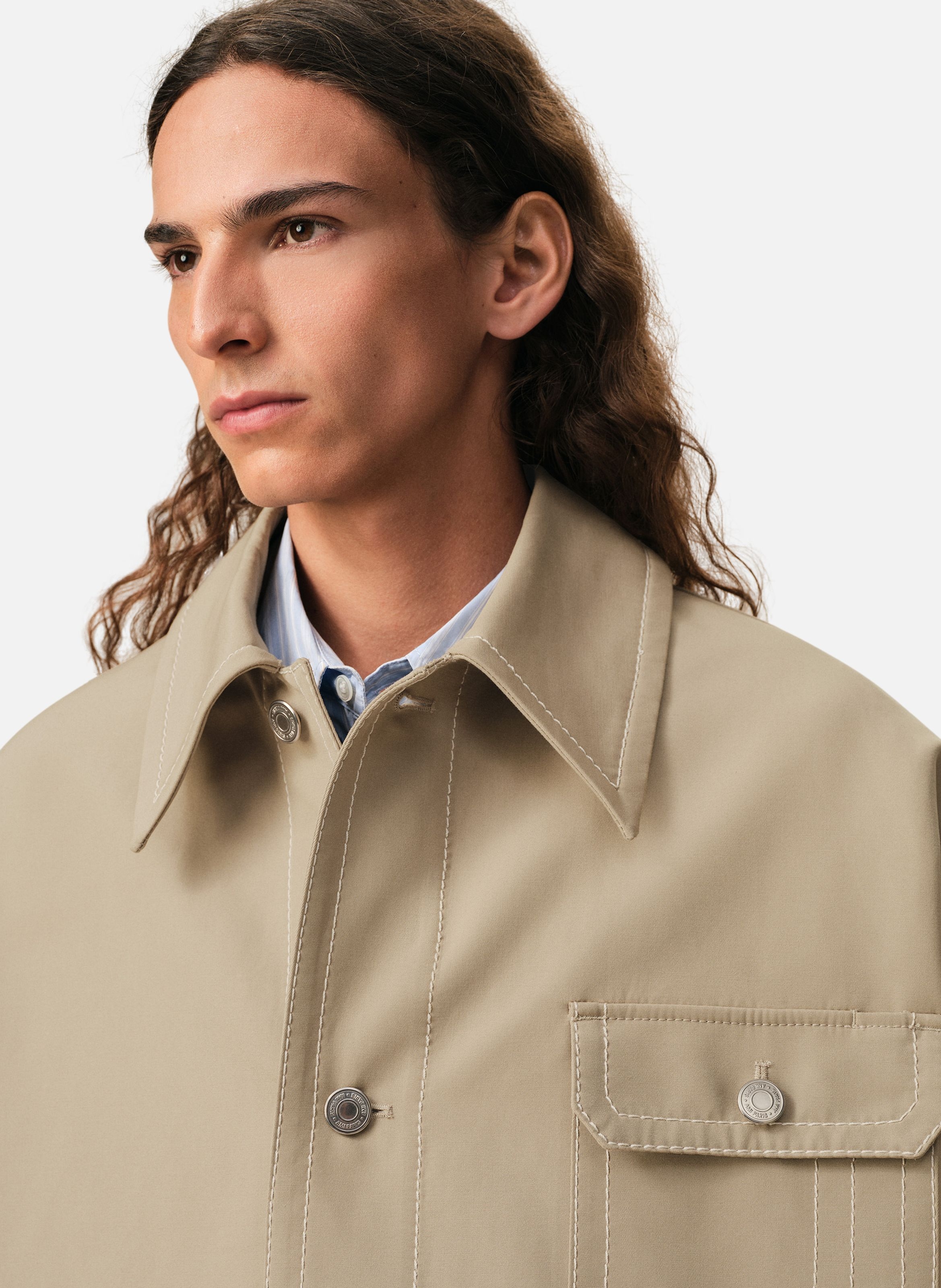 Veste worker unisexe en coton AMI PARIS Beige