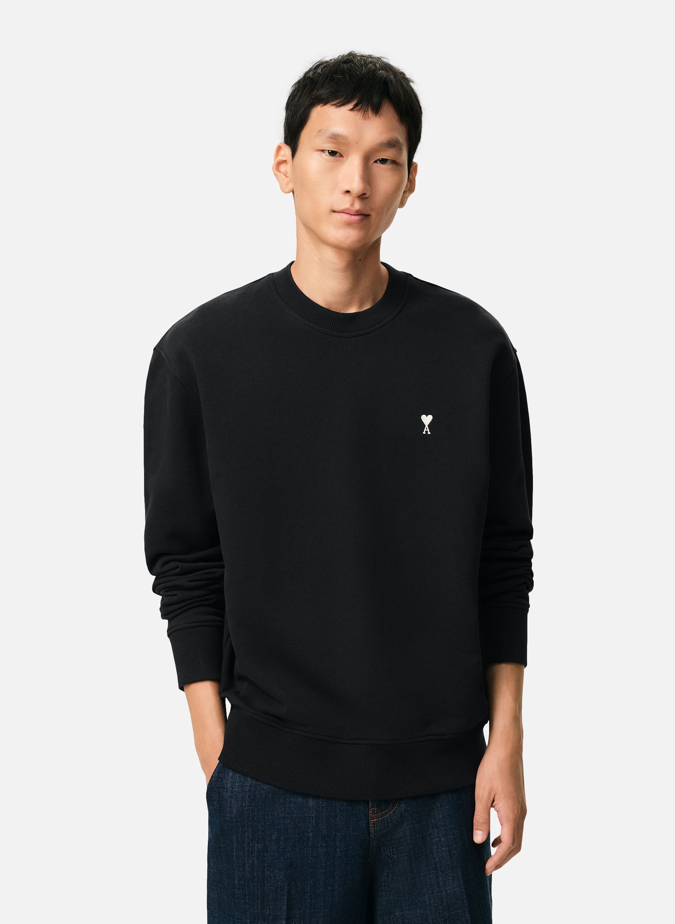 Sweatshirt ami de coeur en coton AMI PARIS Noir