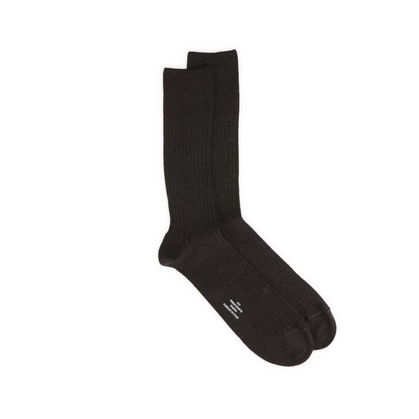 Chaussettes hautes côtelées en laine mérinos mélangée Chaussettes hautes côtelées en laine mérinos mélangée