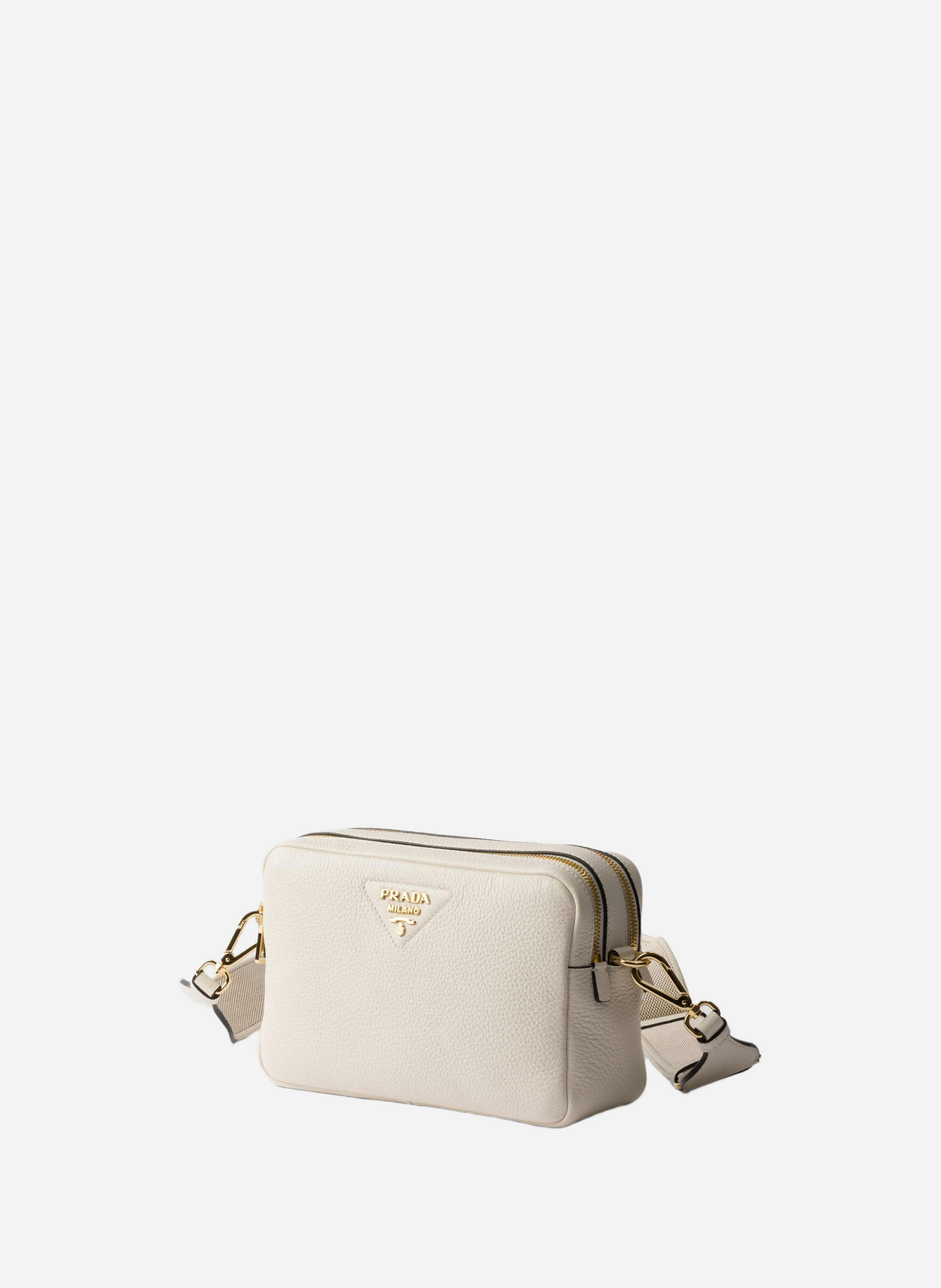 Petit sac à bandoulière en cuir PRADA Blanc