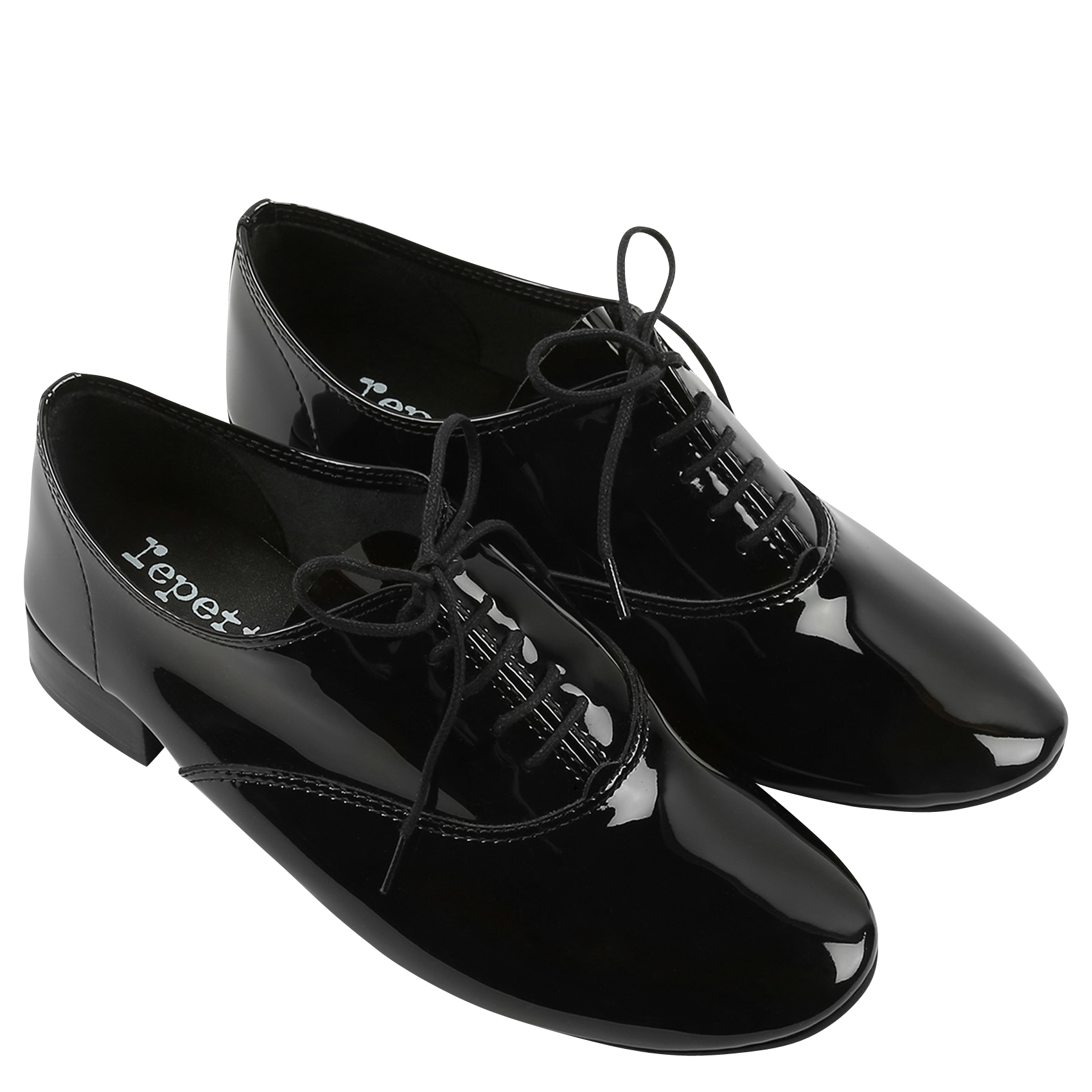 Richelieu en cuir vernis à petit talon zizi REPETTO Noir