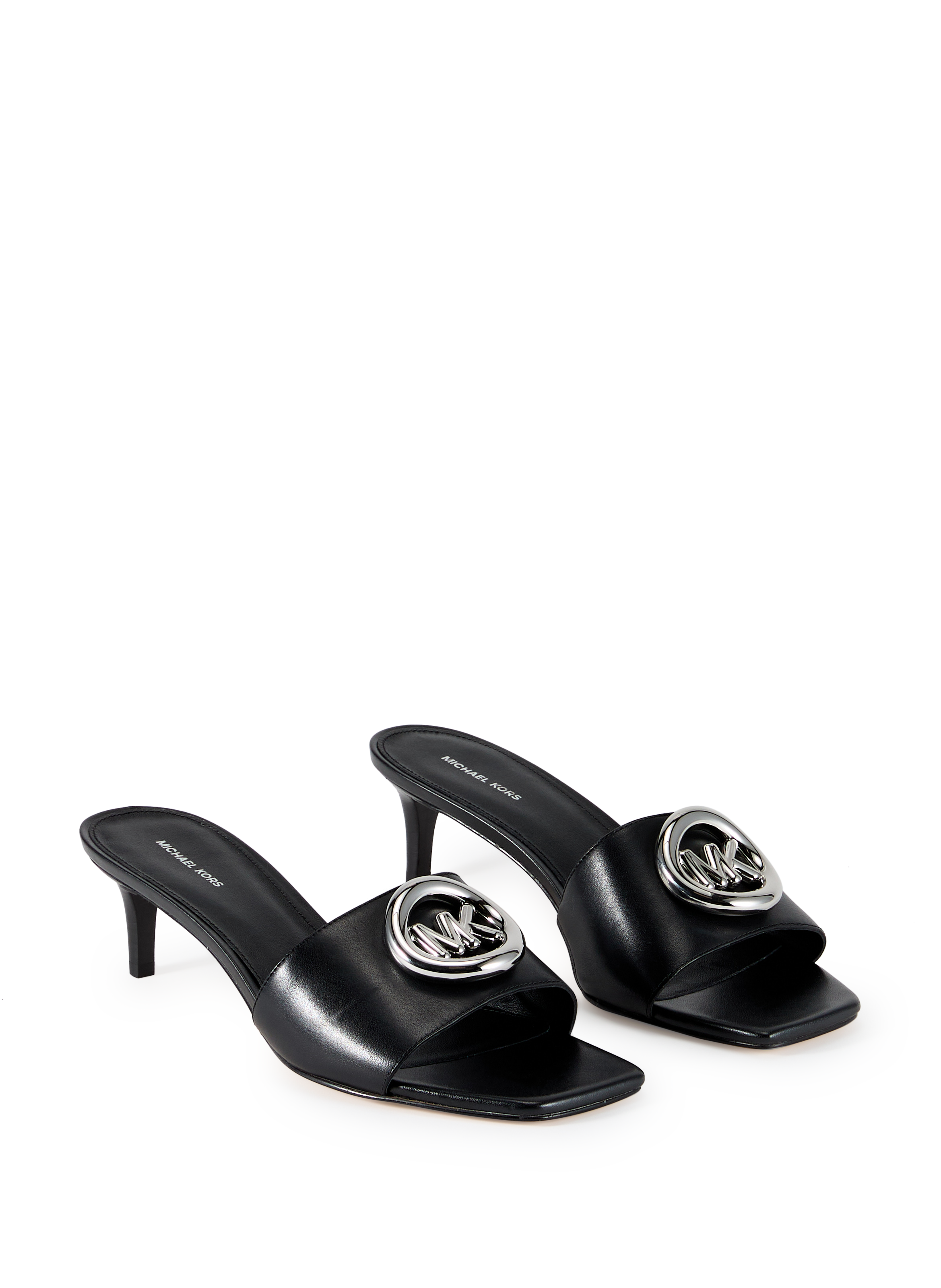 Mixed leather heeled sandals MICHAEL KORS Black