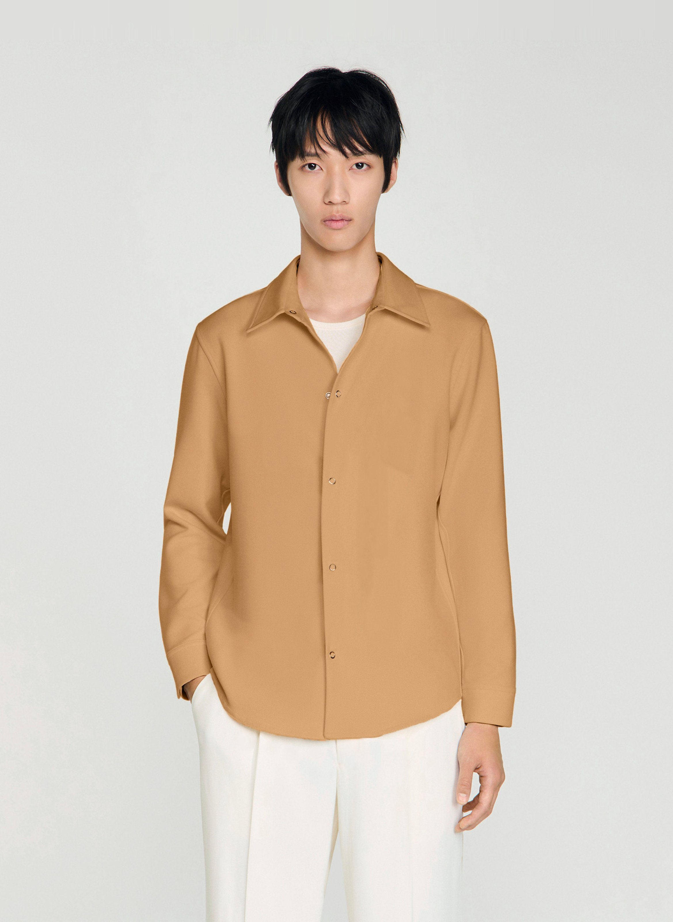 Chemise droite à col classique SANDRO Beige