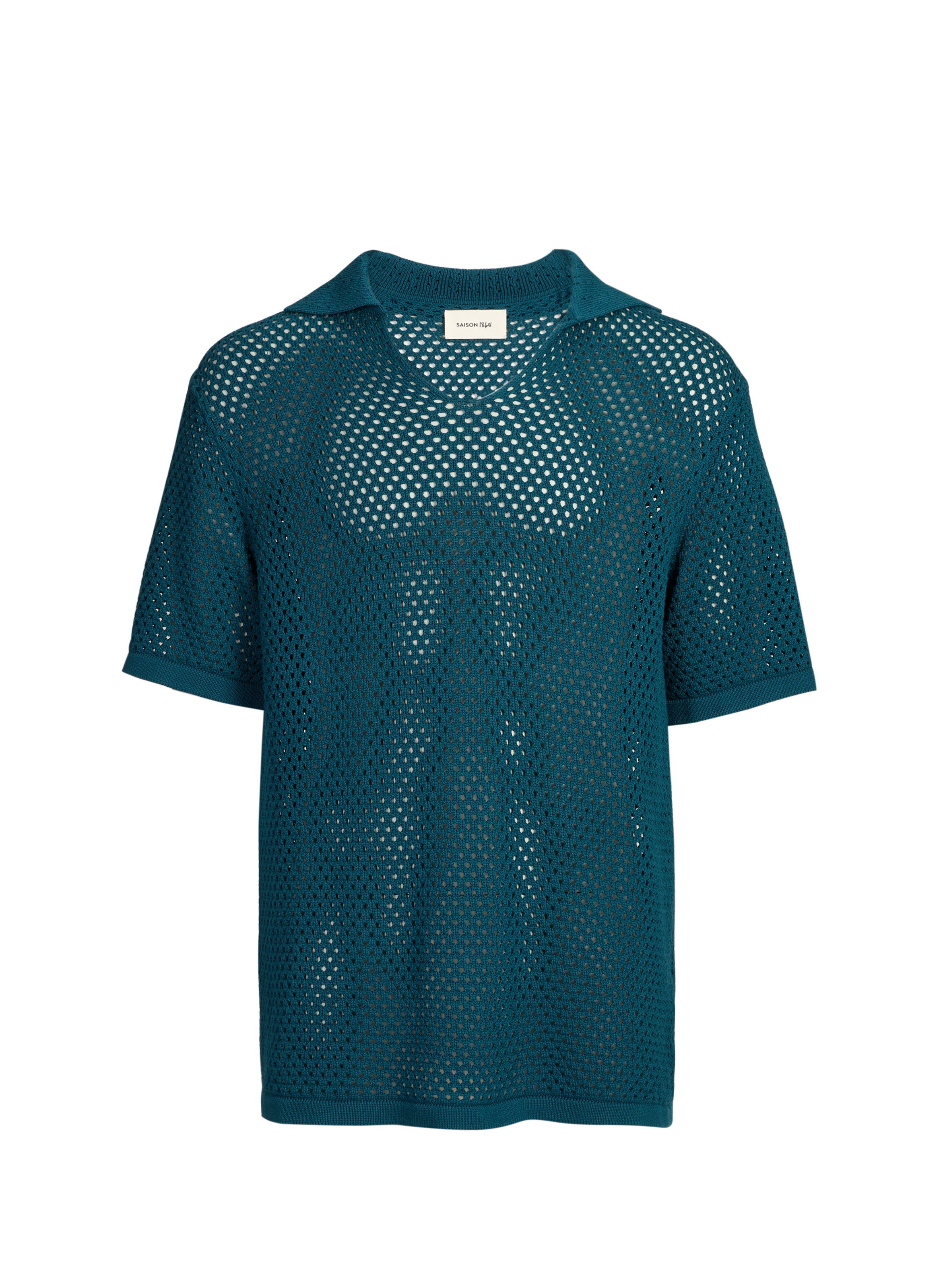 Polo Holo à manches courtes en coton SAISON 1865 Bleu