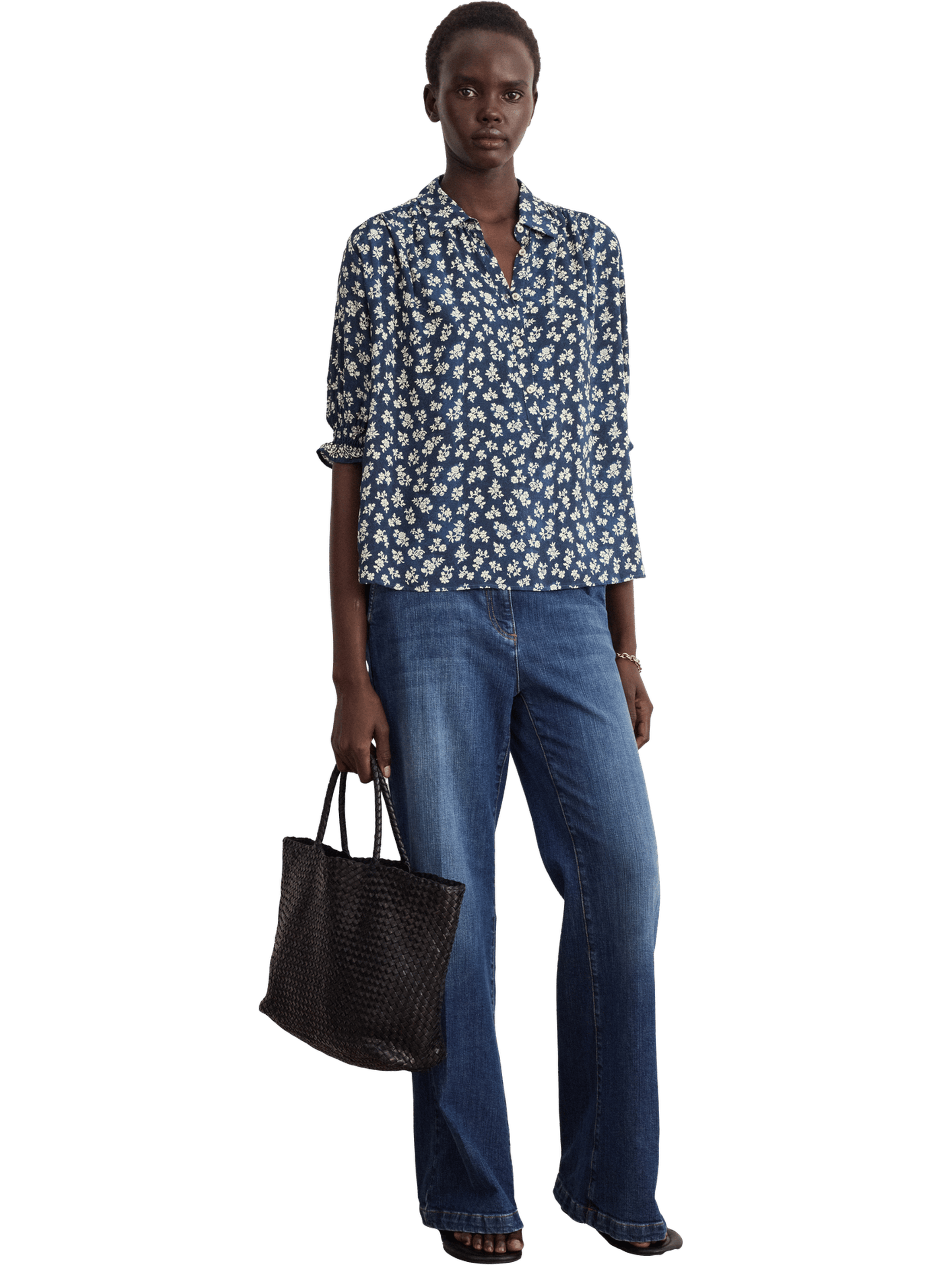 Chemise fluide à fleurs - celie PABLO Bleu