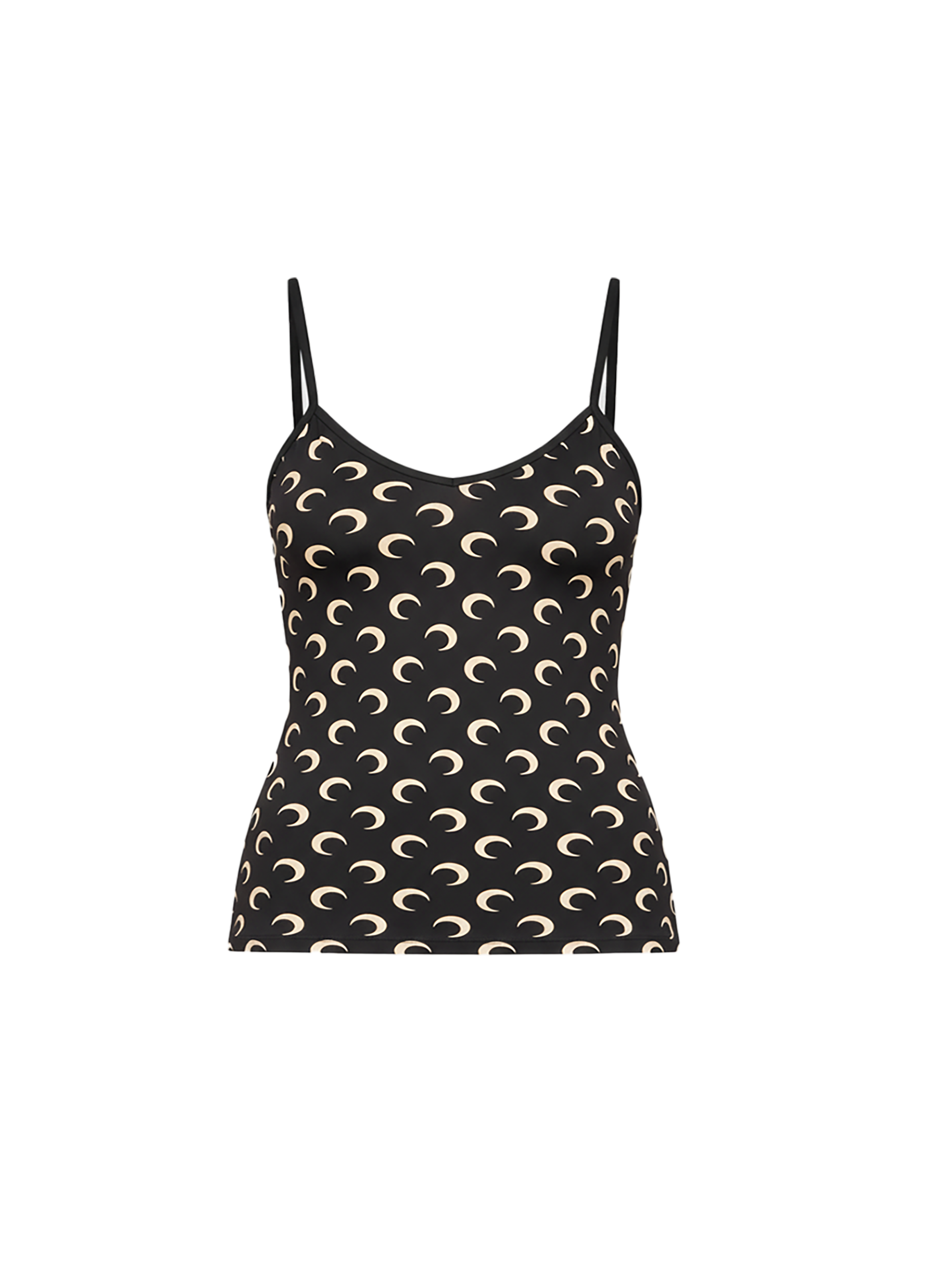 Top à bretelles en jersey imprimé moon MARINE SERRE Beige