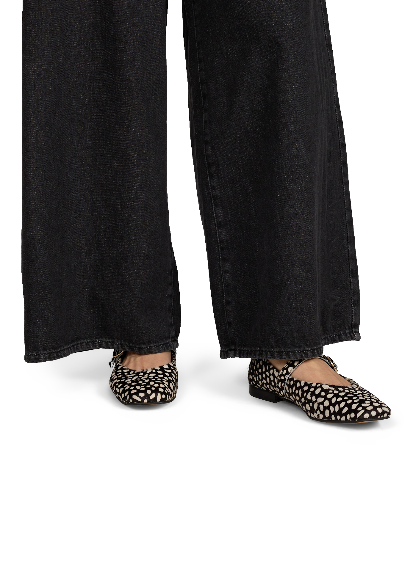 Babies à motif en cuir de vachette SAISON 1865 Noir