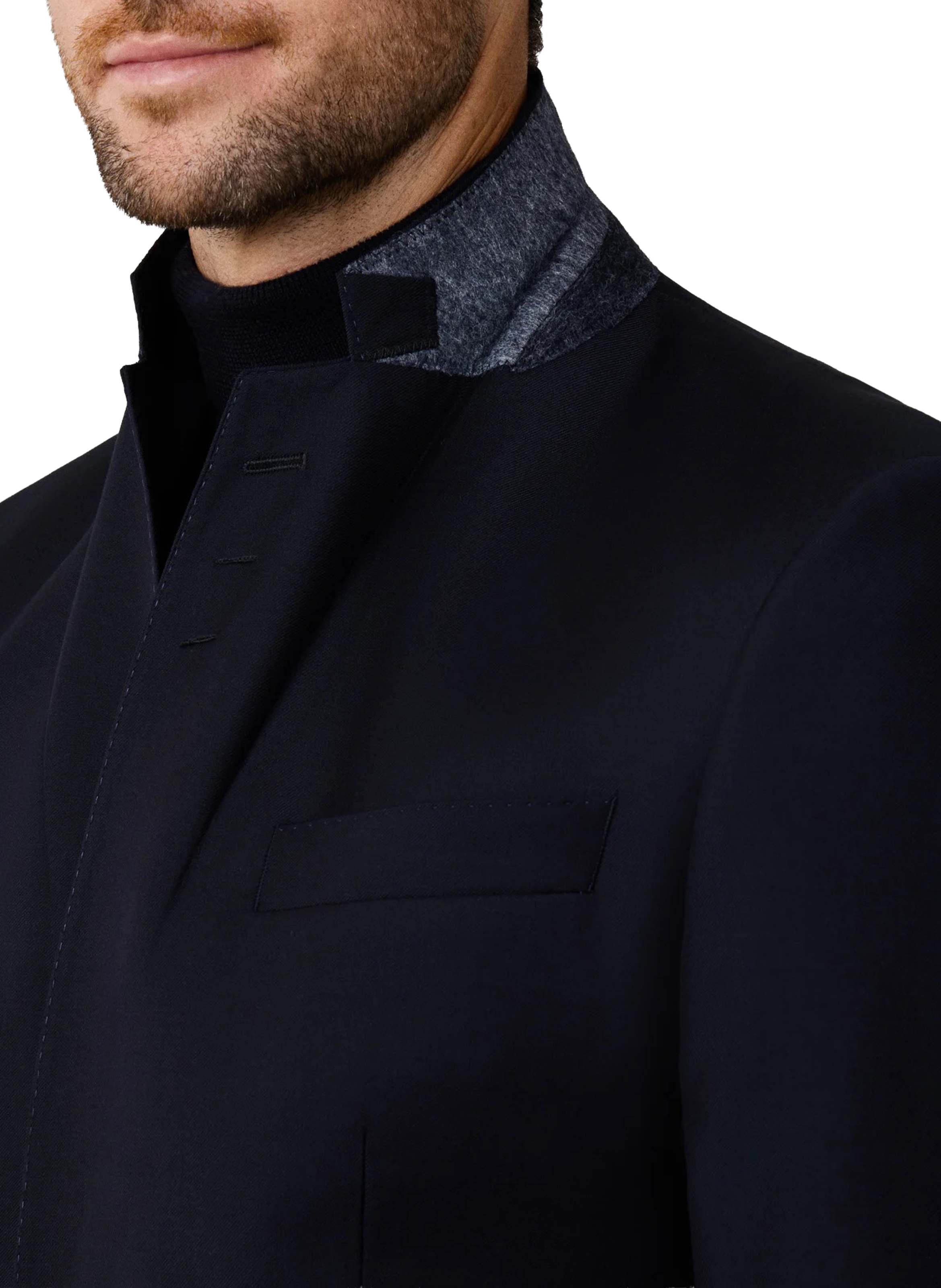 Houndstooth wool jacket HACKETT Blue