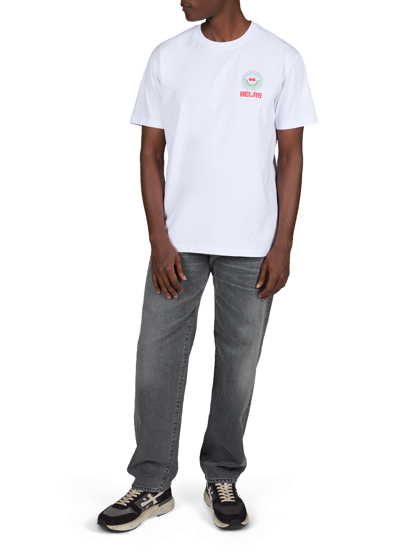 Printed Ibiz Tee cotton T-shirt HELAS CAPS White