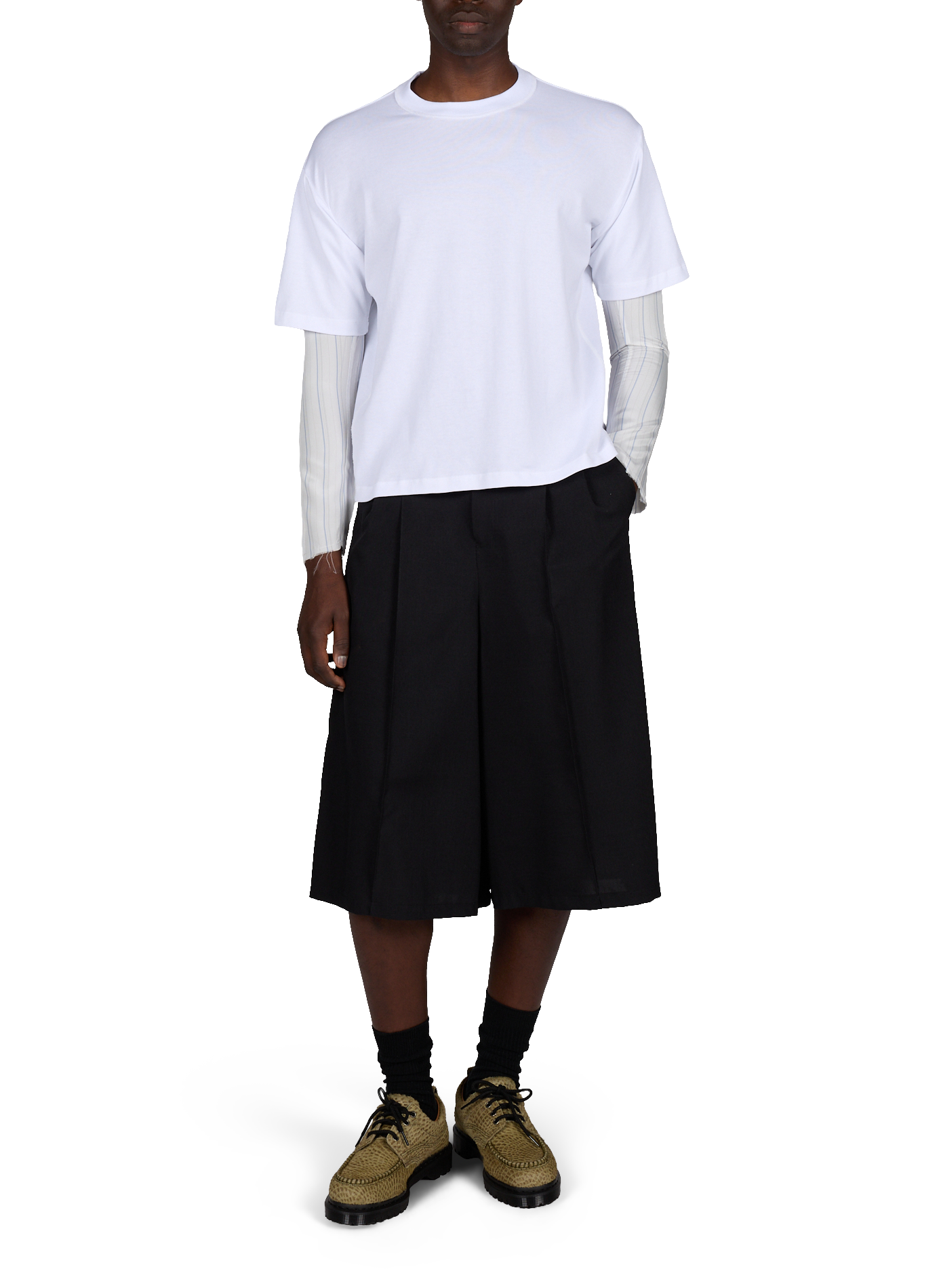 Straight T-shirt with shirt sleeves panel SONIA CARRASCO White