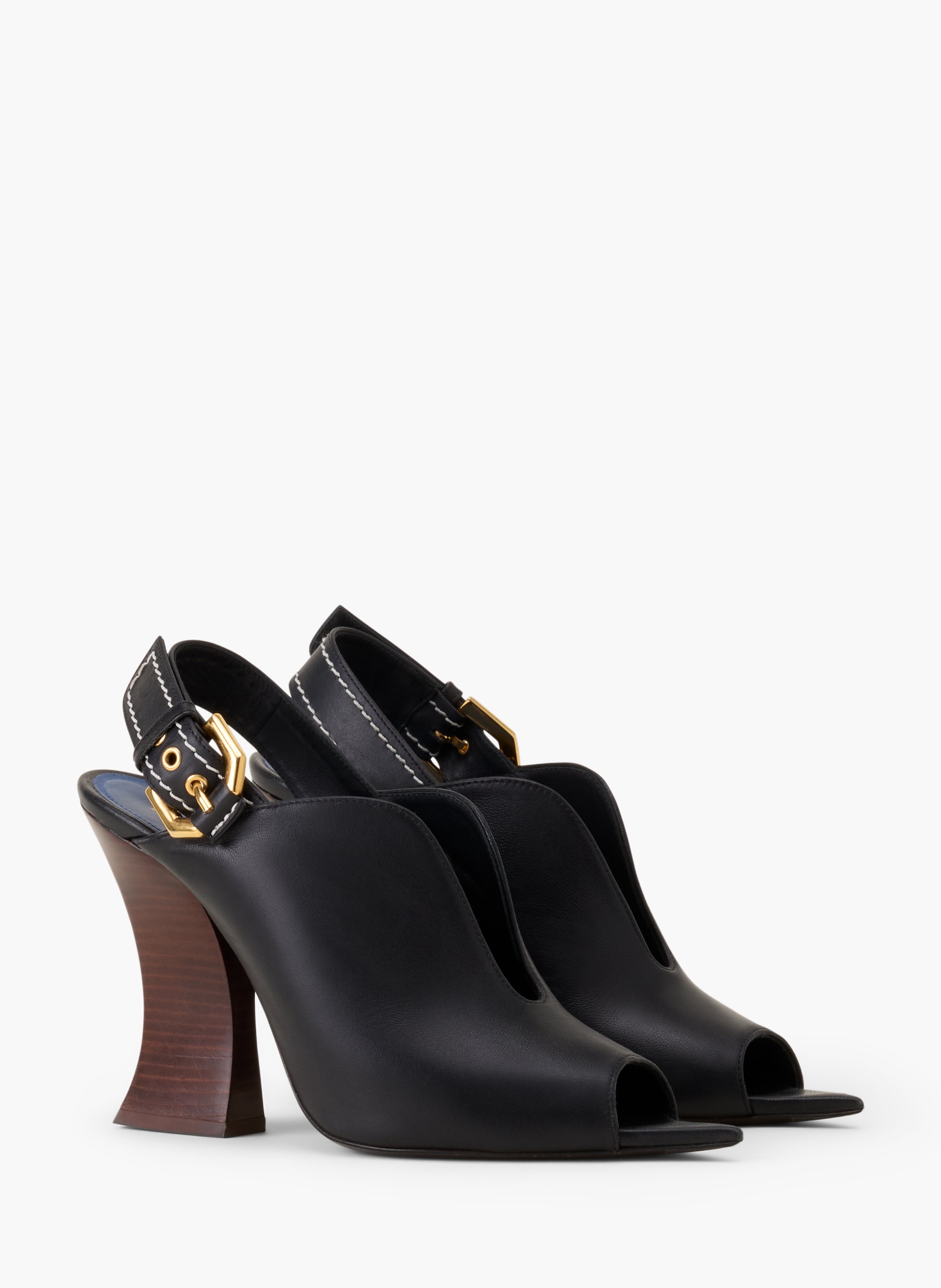 Mule a talon buckle arch en cuir LANVIN Noir