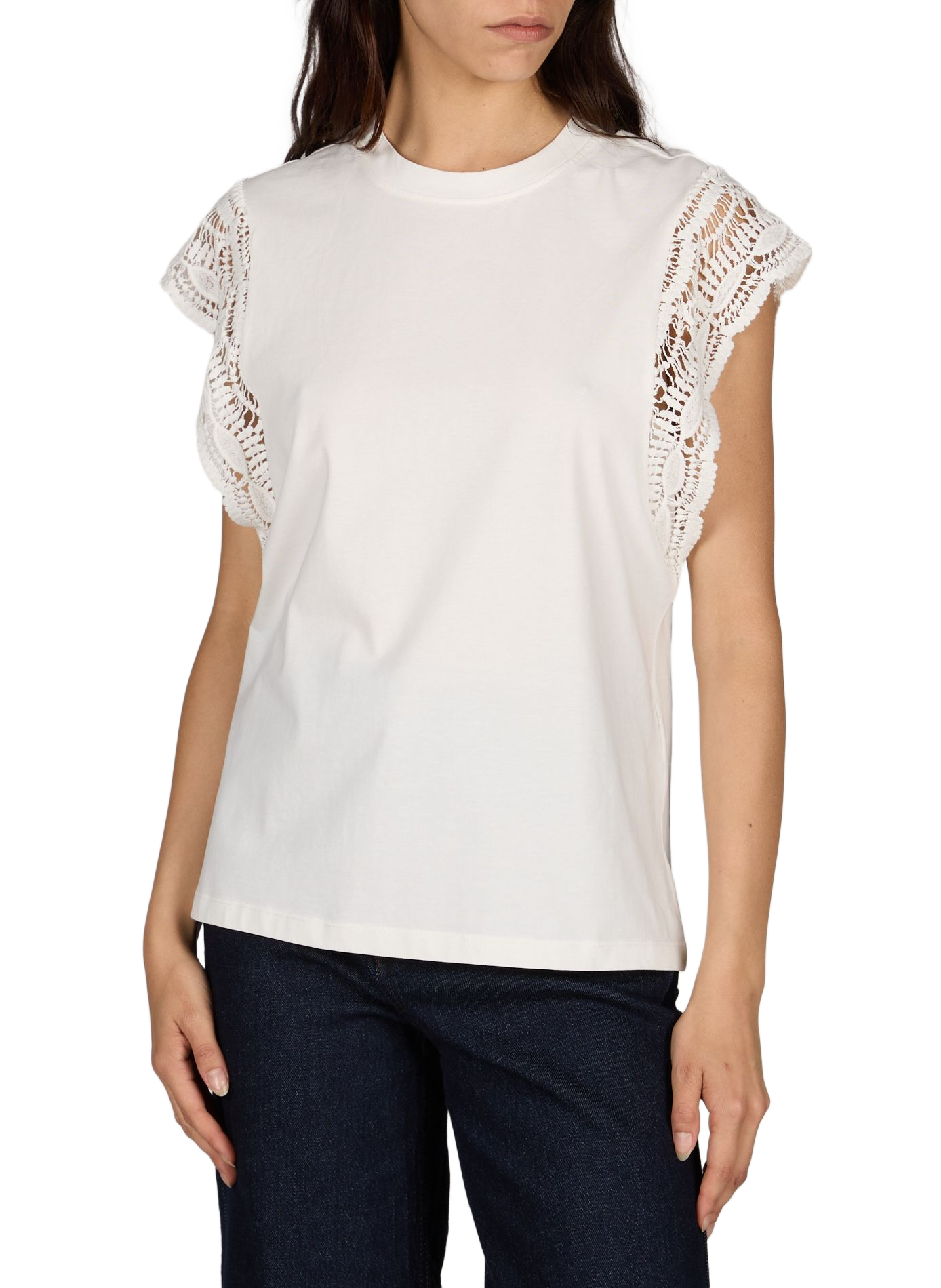 Camiseta Vimandala de algodón VILA Blanco