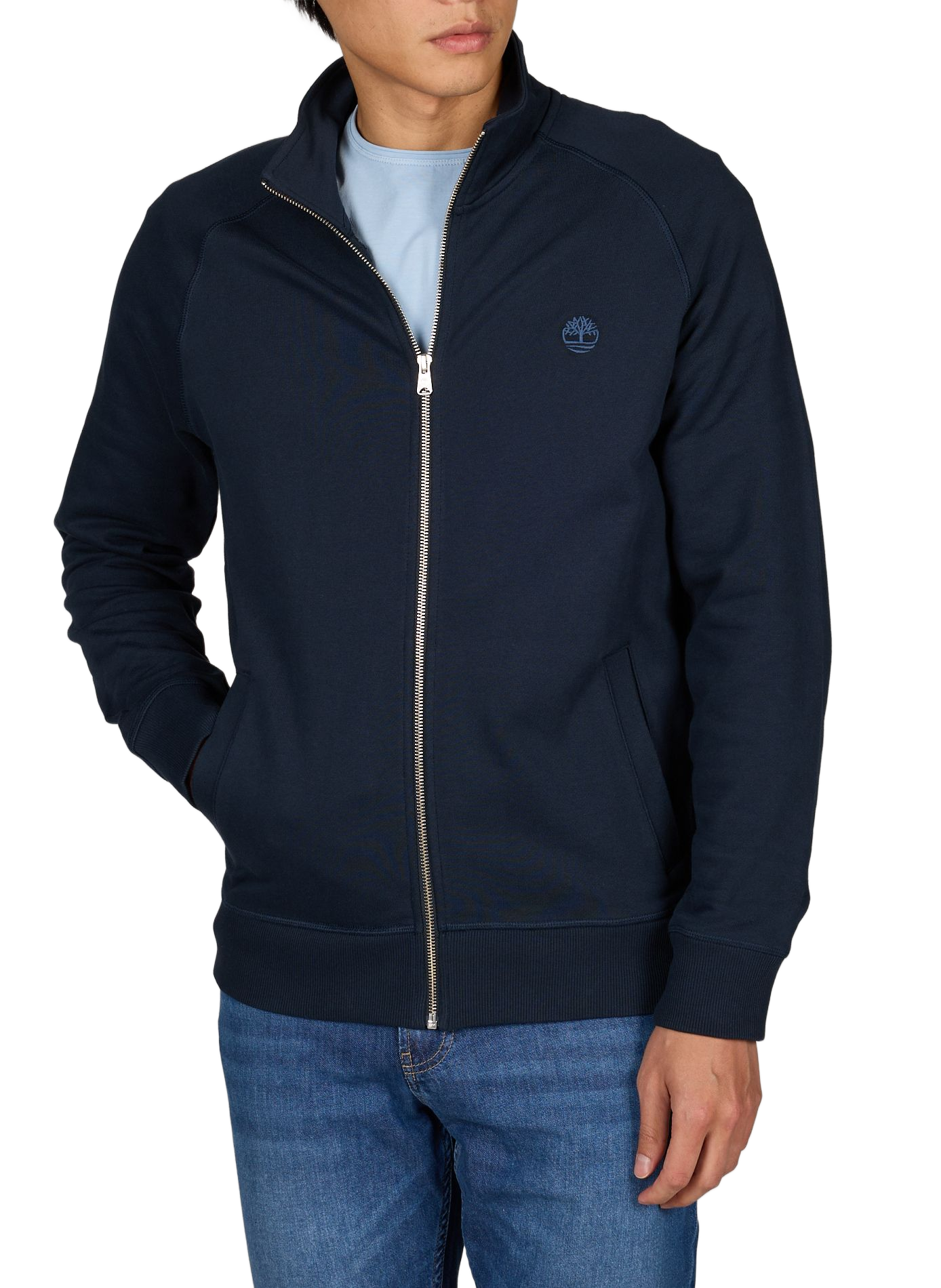 Sweatshirt col montant en coton mélangé TIMBERLAND Bleu