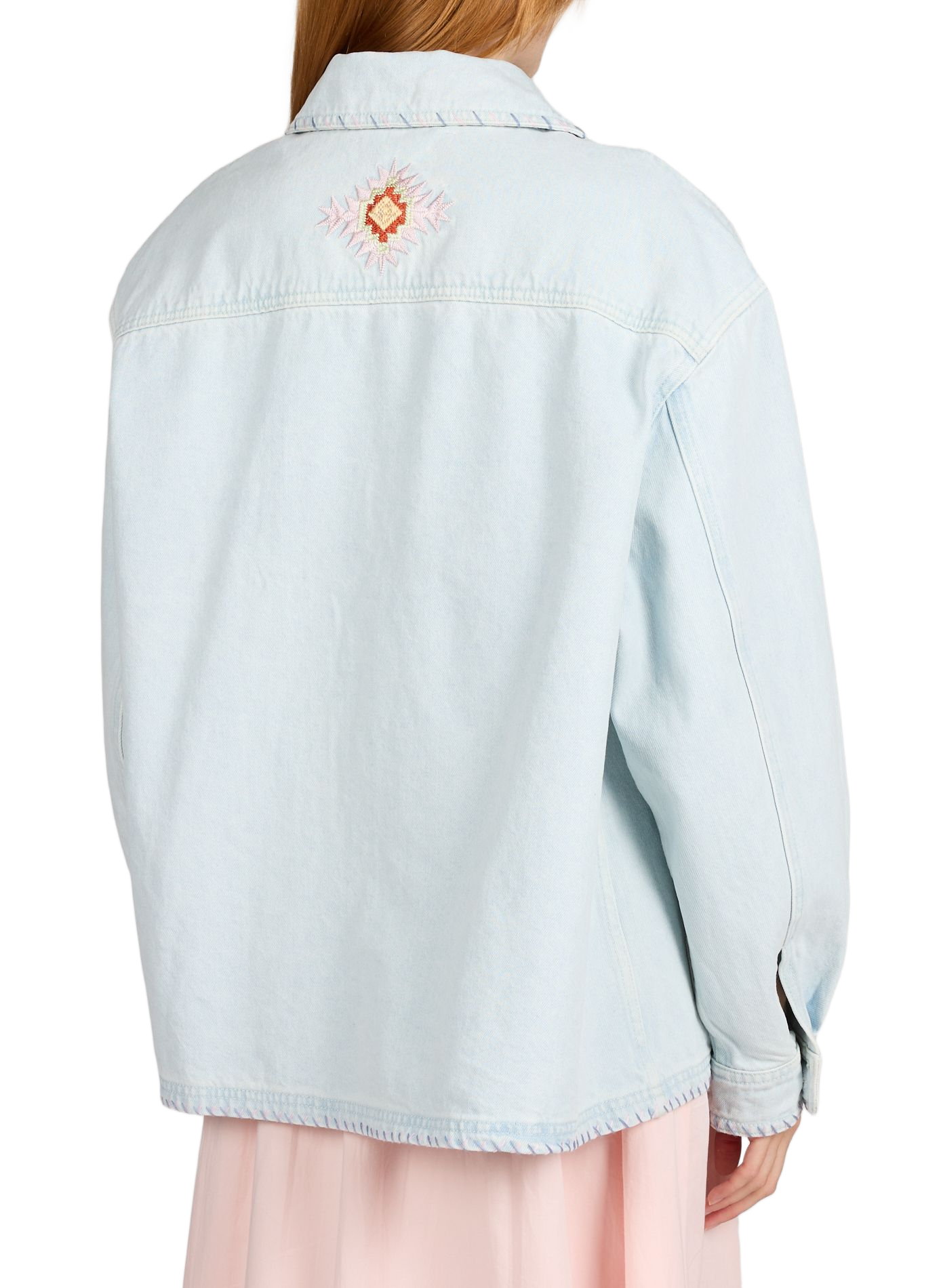 Bestickte Jeansjacke aus Baumwolle BERENICE Blau